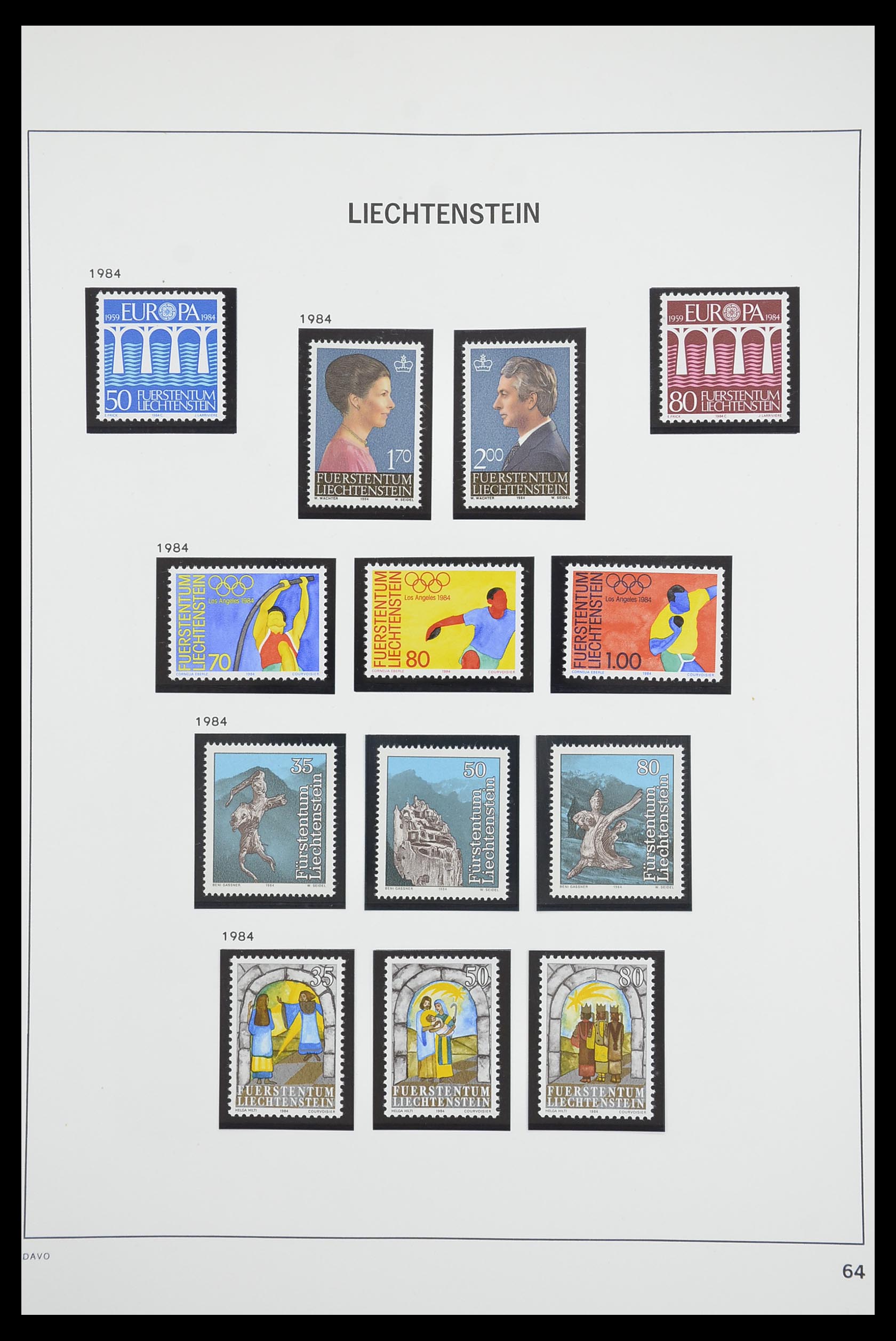 33890 065 - Postzegelverzameling 33890 Liechtenstein 1912-1986.