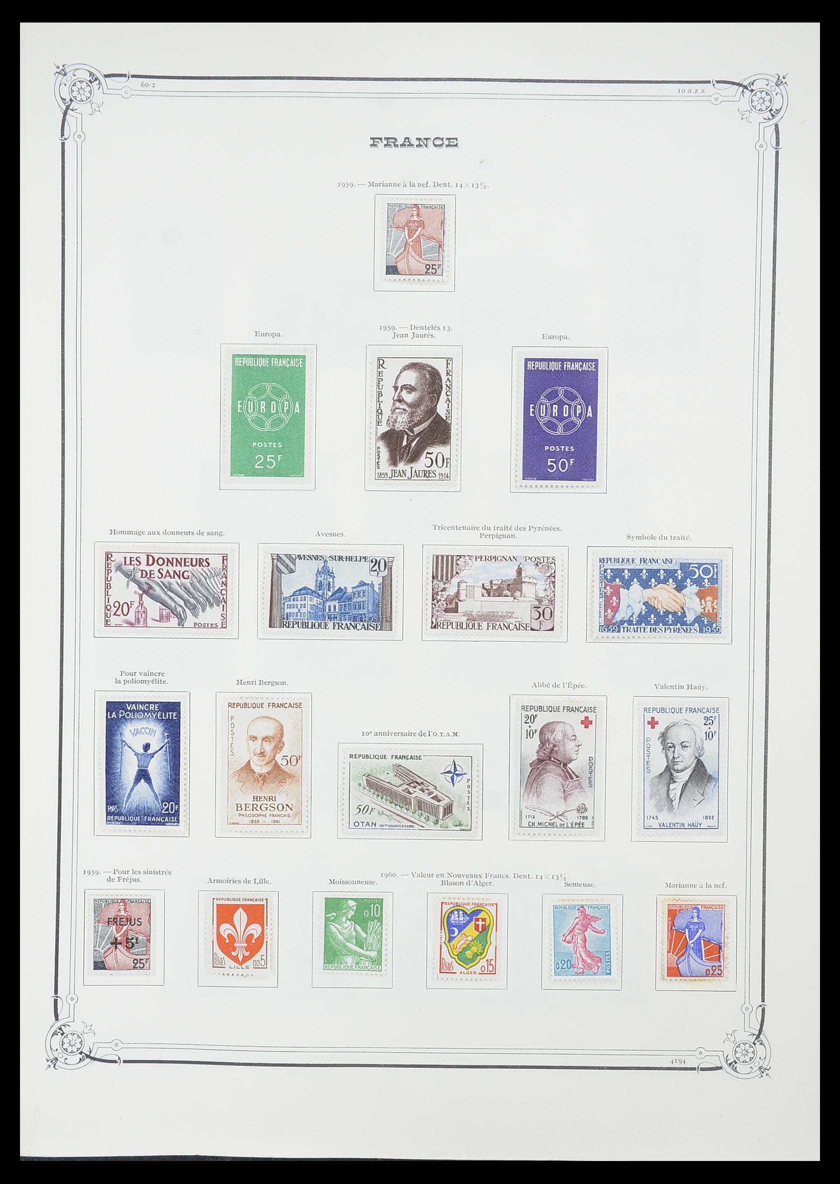 33900 062 - Postzegelverzameling 33900 Frankrijk 1849-1966.