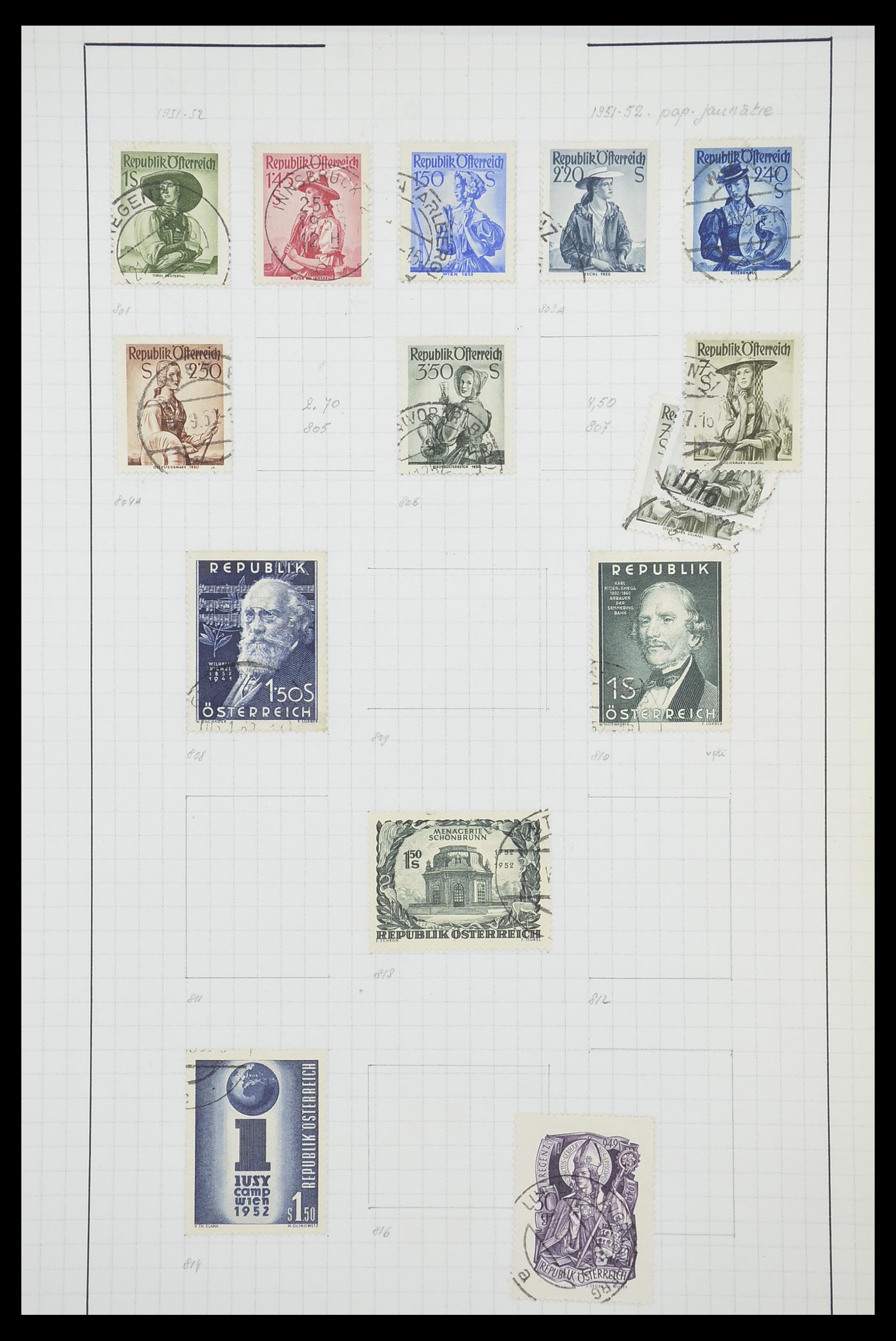 33901 088 - Postzegelverzameling 33901 Oostenrijk en gebieden 1850-1965.