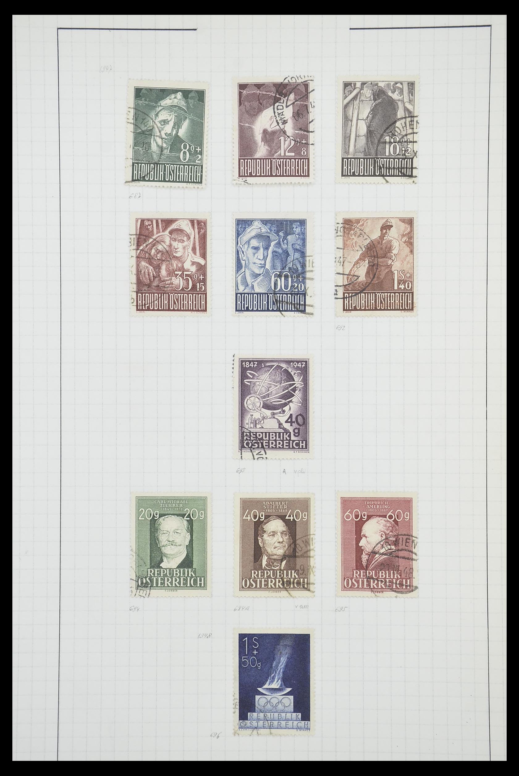 33901 097 - Postzegelverzameling 33901 Oostenrijk en gebieden 1850-1965.