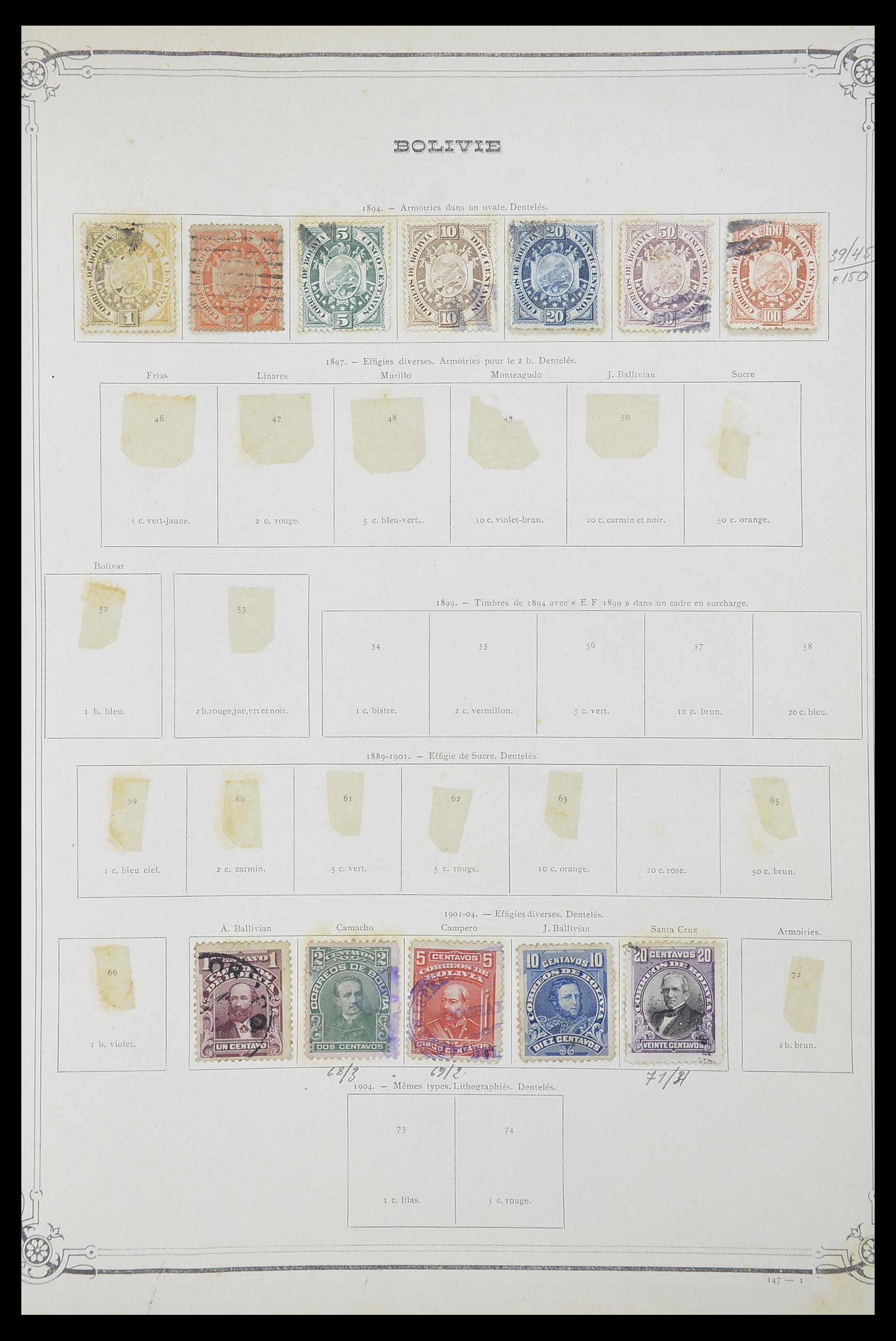 33903 015 - Postzegelverzameling 33903 Latijns Amerika 1853-1920.