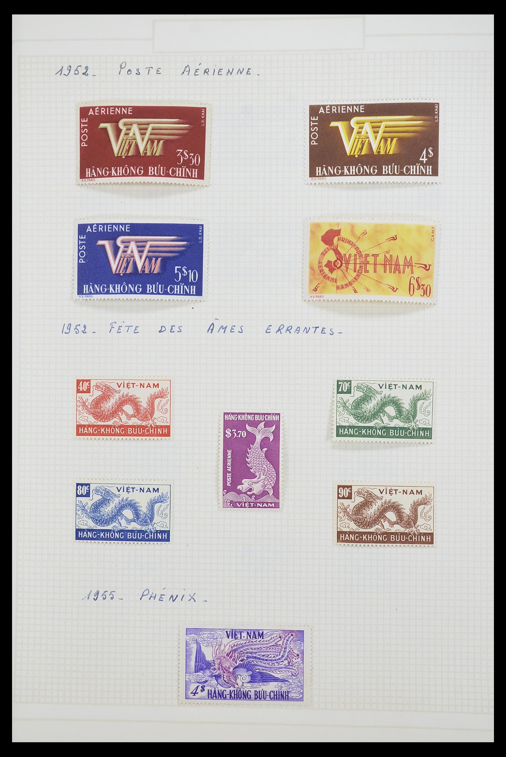 33914 001 - Postzegelverzameling 33914 Franse koloniën in Azië 1951-1975.