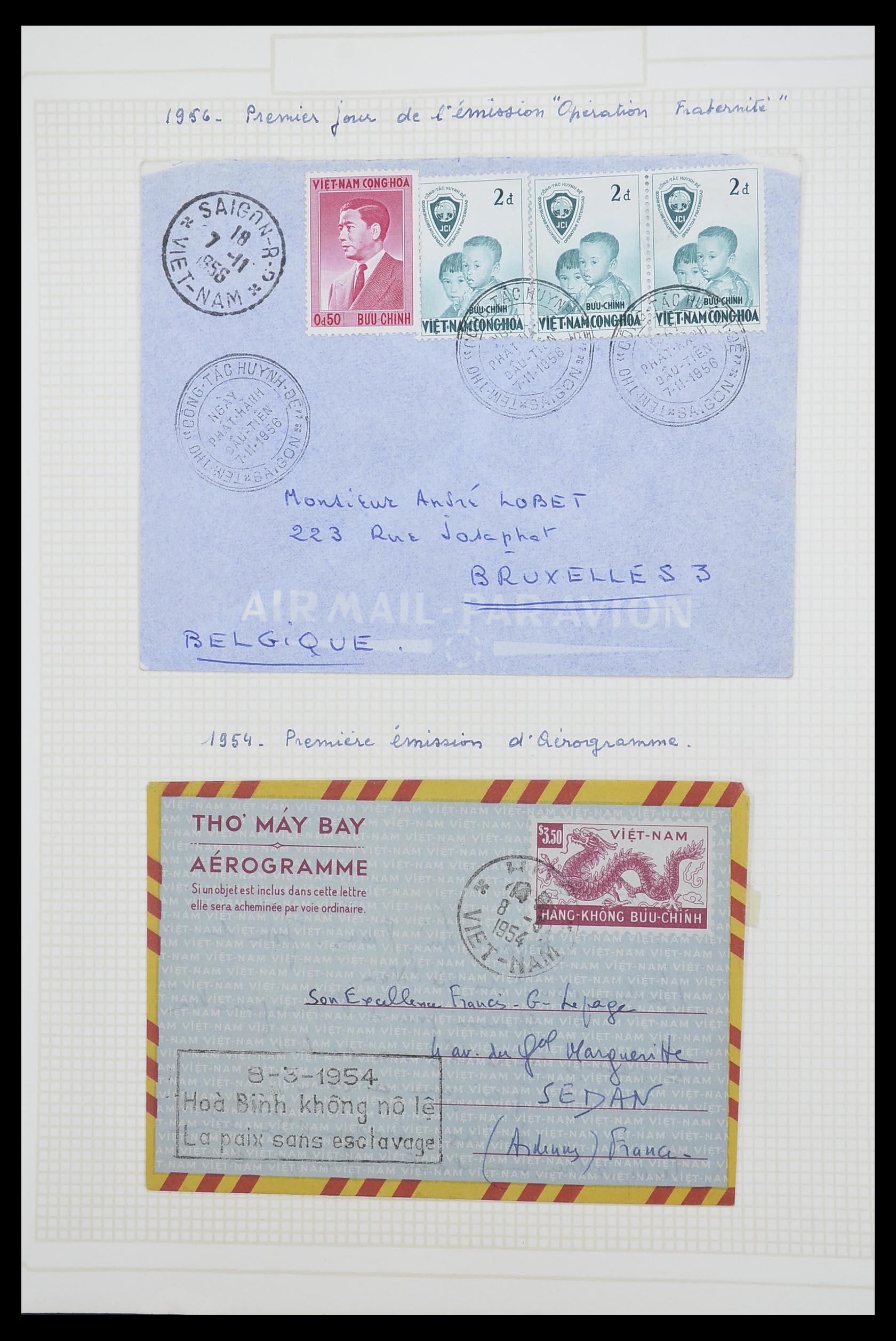 33914 005 - Postzegelverzameling 33914 Franse koloniën in Azië 1951-1975.