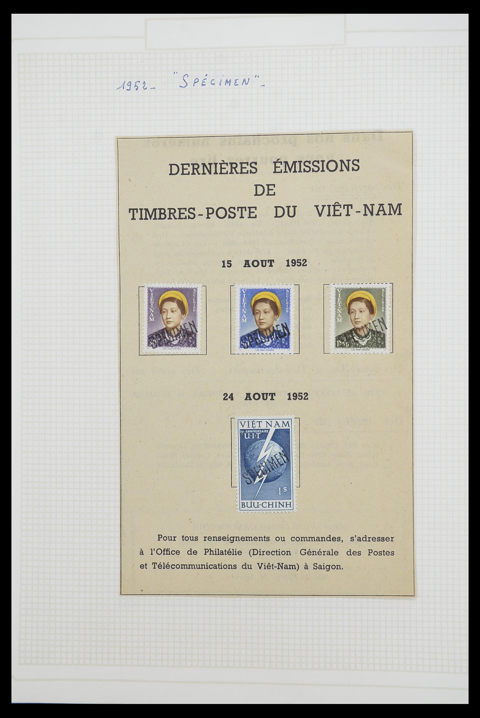 33914 006 - Postzegelverzameling 33914 Franse koloniën in Azië 1951-1975.