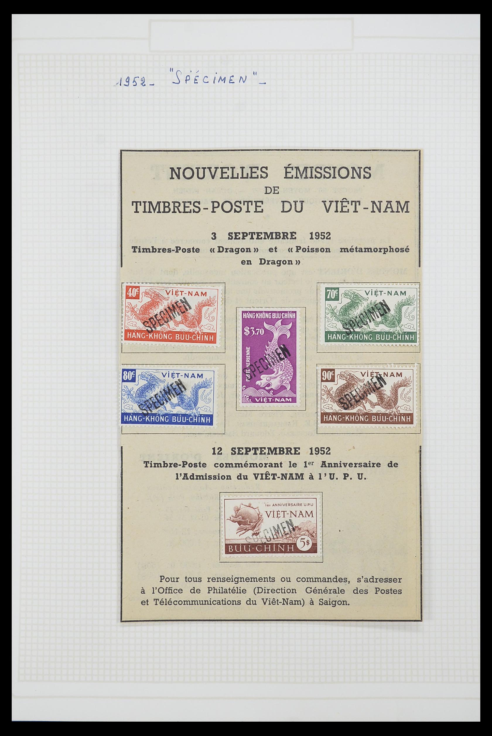 33914 007 - Postzegelverzameling 33914 Franse koloniën in Azië 1951-1975.