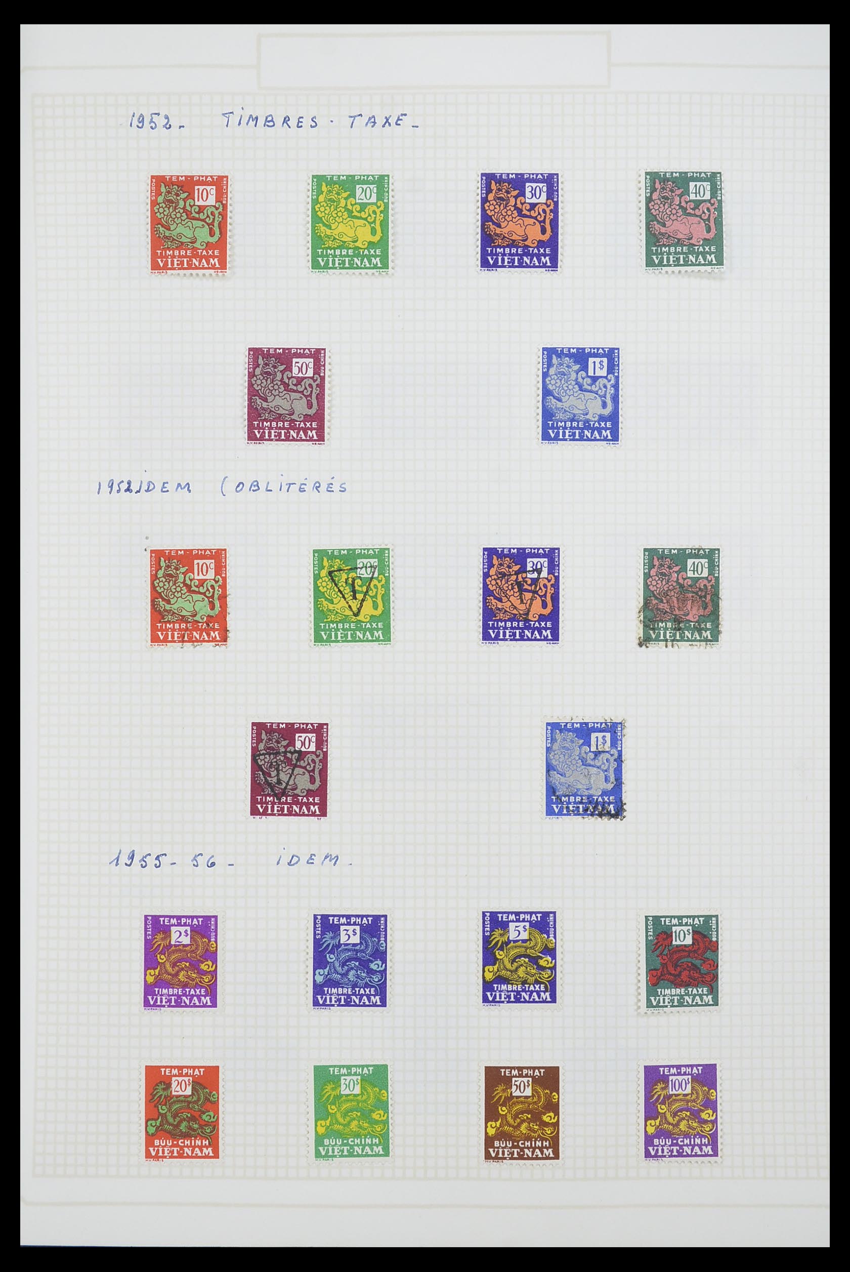 33914 009 - Postzegelverzameling 33914 Franse koloniën in Azië 1951-1975.