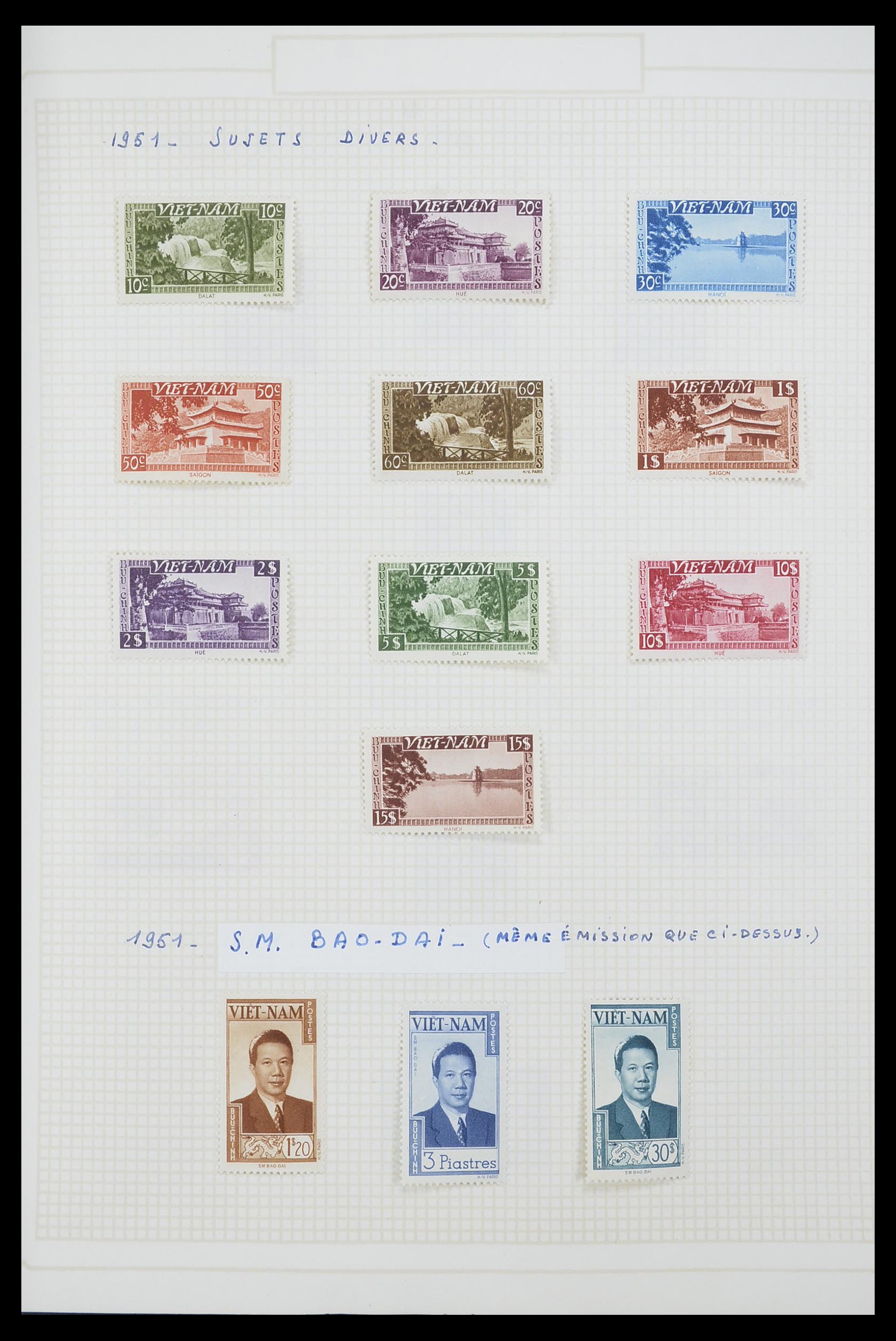 33914 010 - Postzegelverzameling 33914 Franse koloniën in Azië 1951-1975.