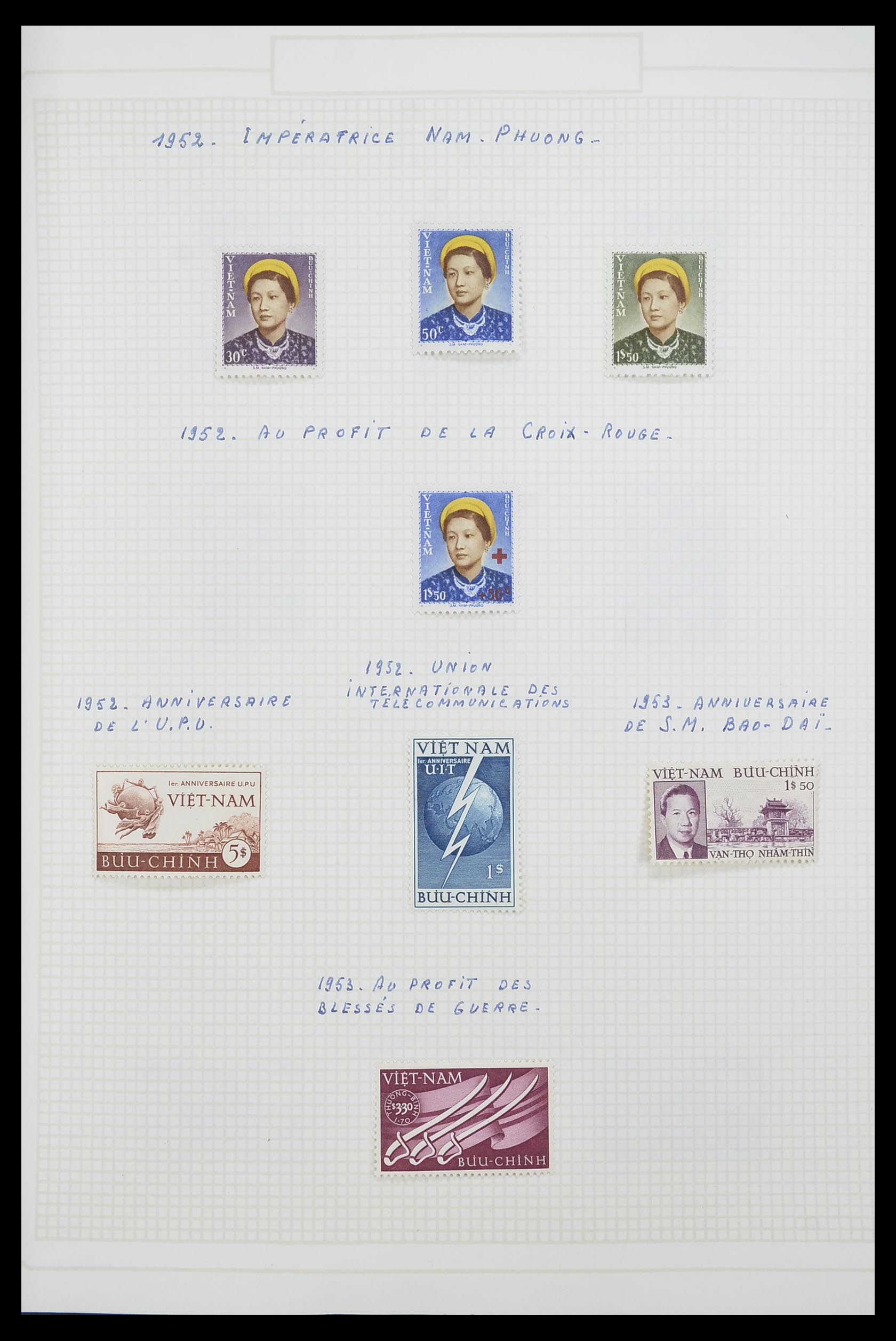 33914 011 - Postzegelverzameling 33914 Franse koloniën in Azië 1951-1975.