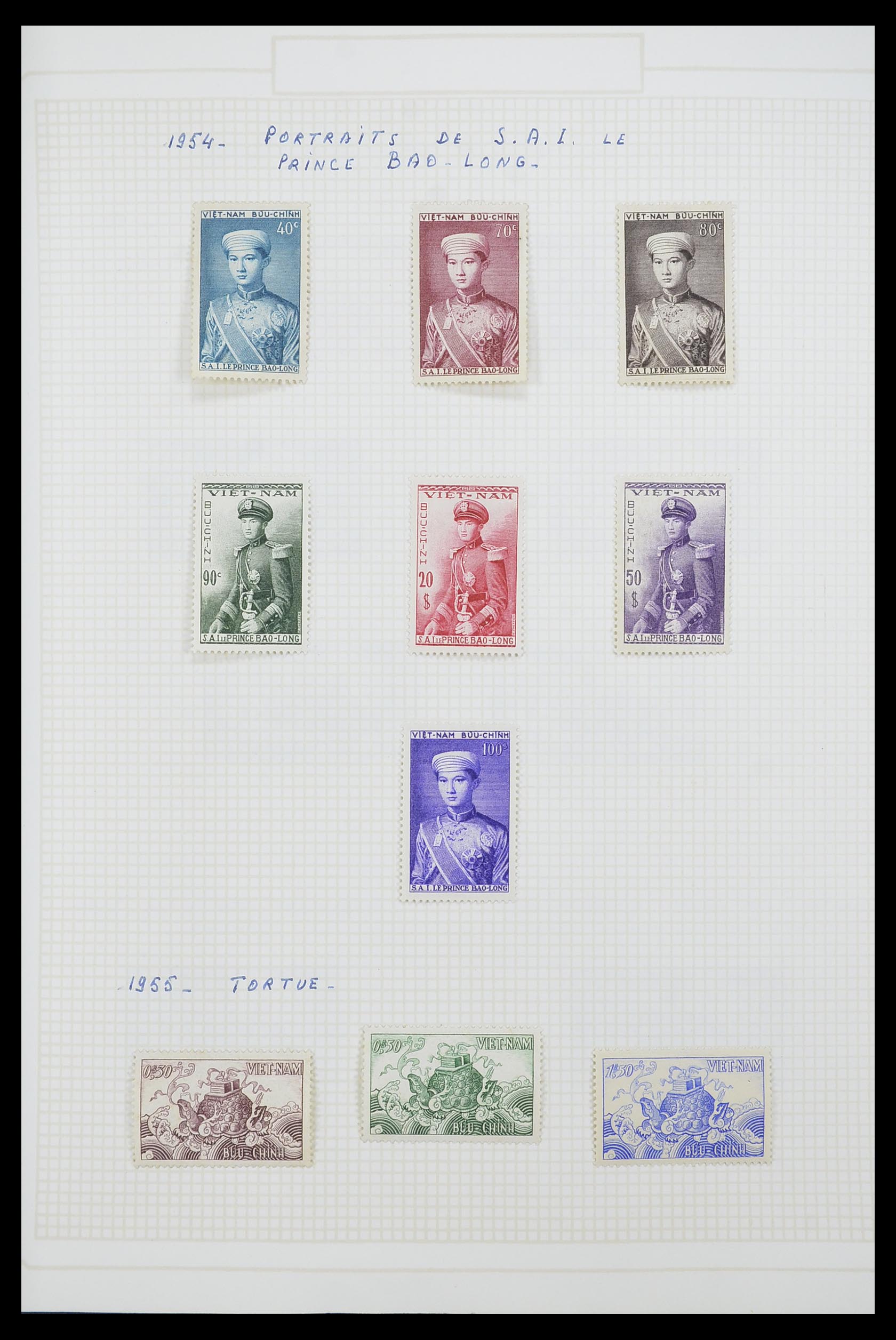 33914 012 - Postzegelverzameling 33914 Franse koloniën in Azië 1951-1975.