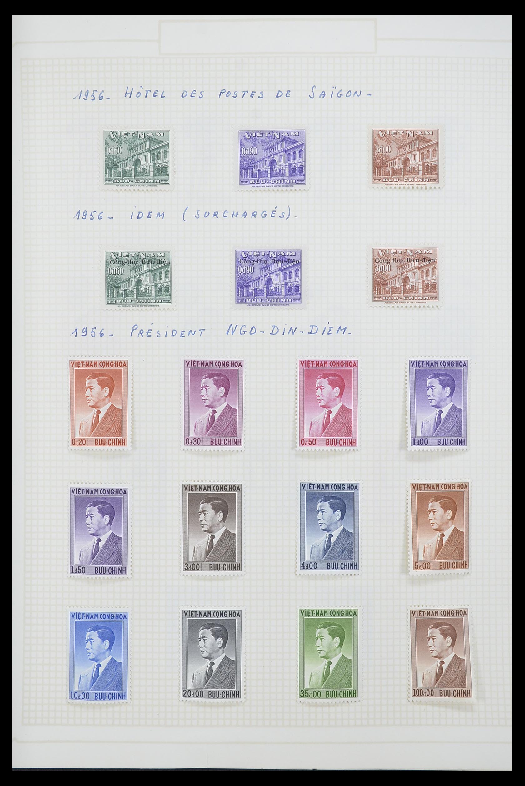 33914 014 - Postzegelverzameling 33914 Franse koloniën in Azië 1951-1975.