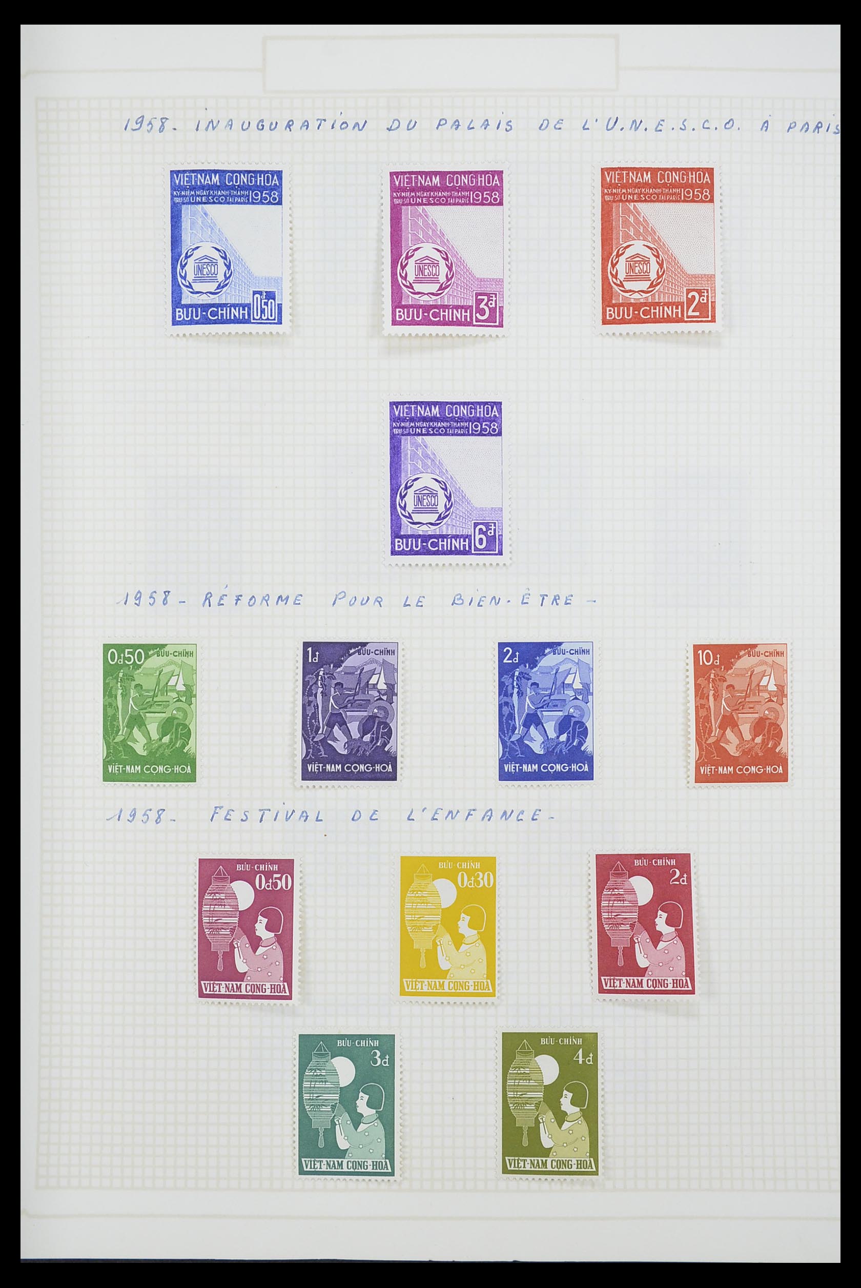33914 017 - Postzegelverzameling 33914 Franse koloniën in Azië 1951-1975.