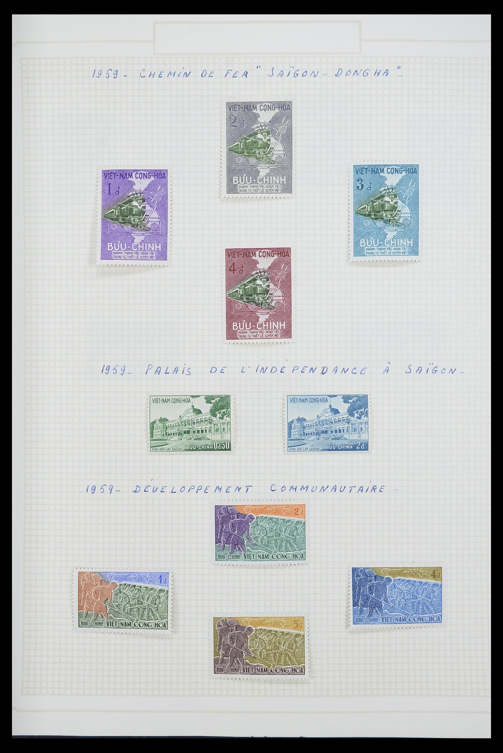 33914 020 - Postzegelverzameling 33914 Franse koloniën in Azië 1951-1975.