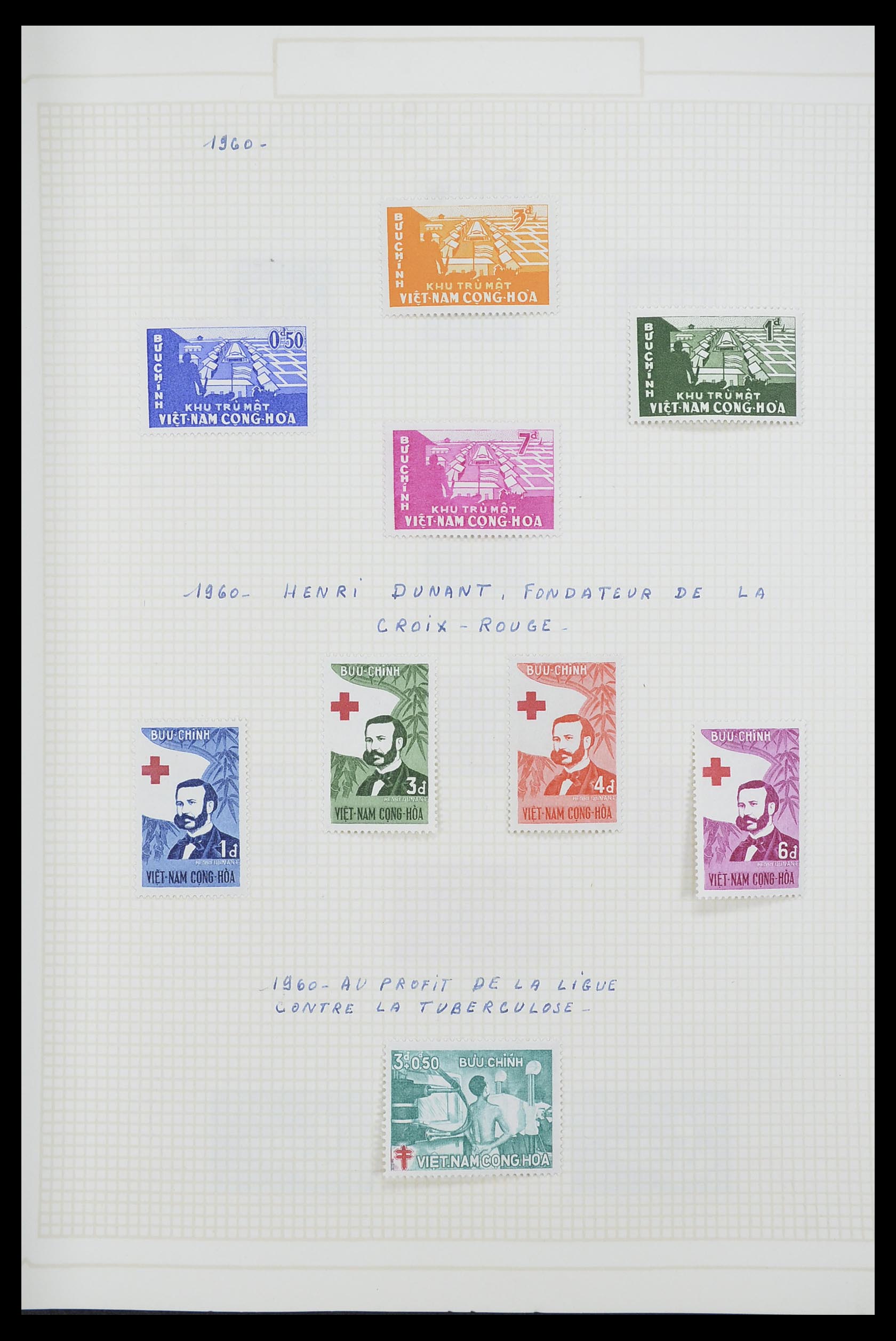 33914 022 - Postzegelverzameling 33914 Franse koloniën in Azië 1951-1975.