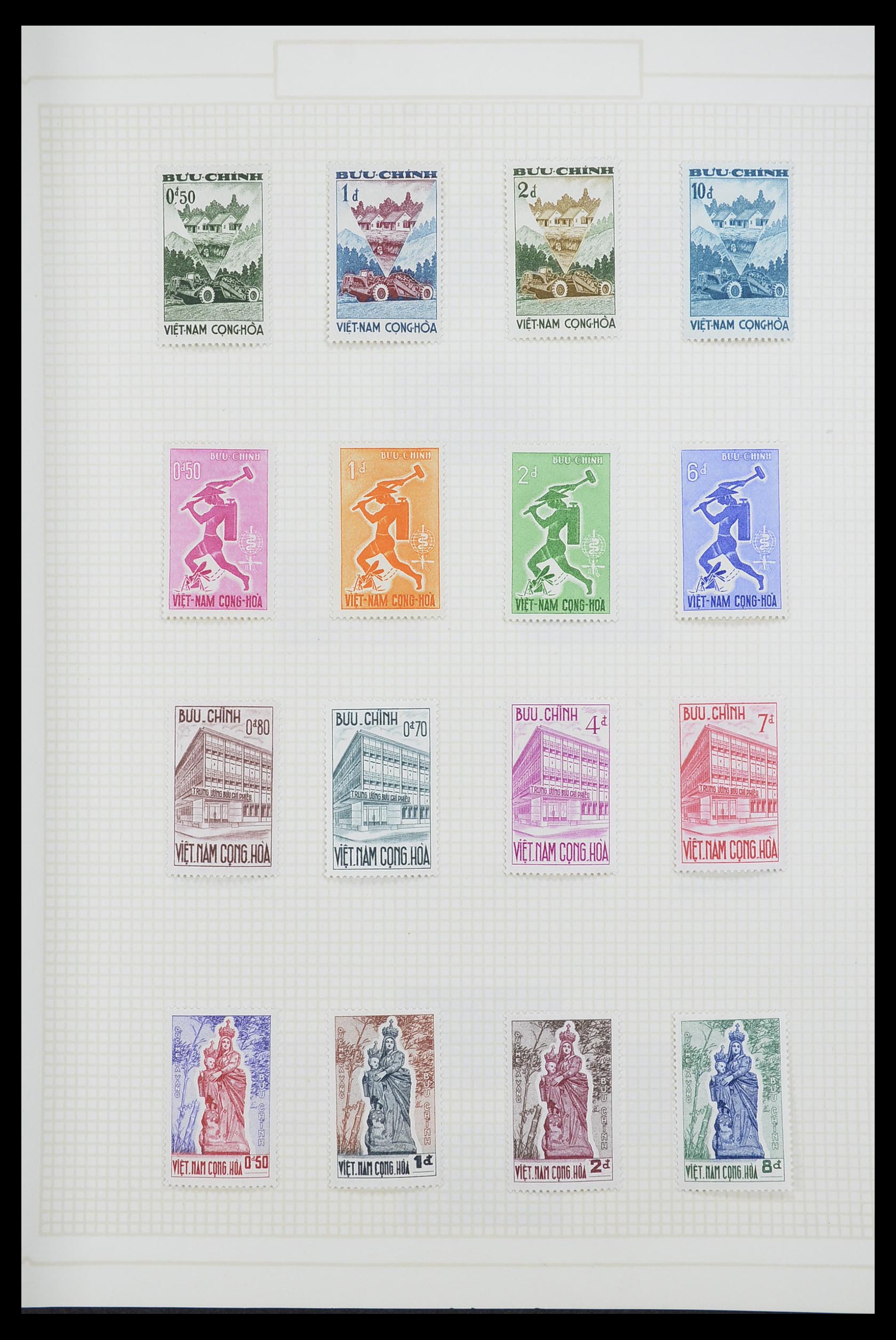 33914 026 - Postzegelverzameling 33914 Franse koloniën in Azië 1951-1975.
