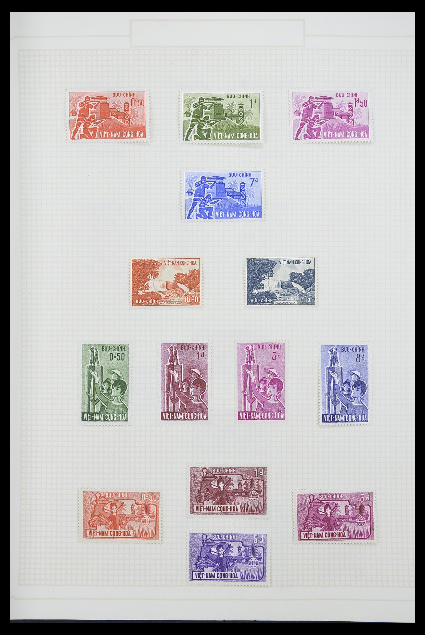 33914 027 - Postzegelverzameling 33914 Franse koloniën in Azië 1951-1975.