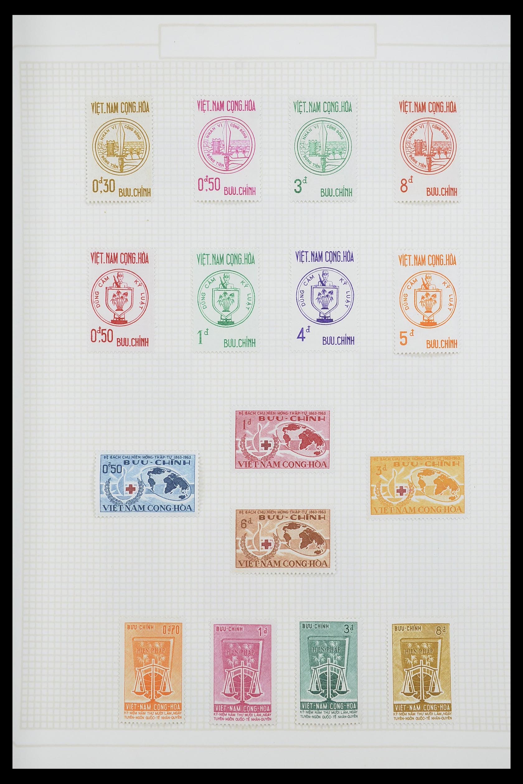 33914 028 - Postzegelverzameling 33914 Franse koloniën in Azië 1951-1975.