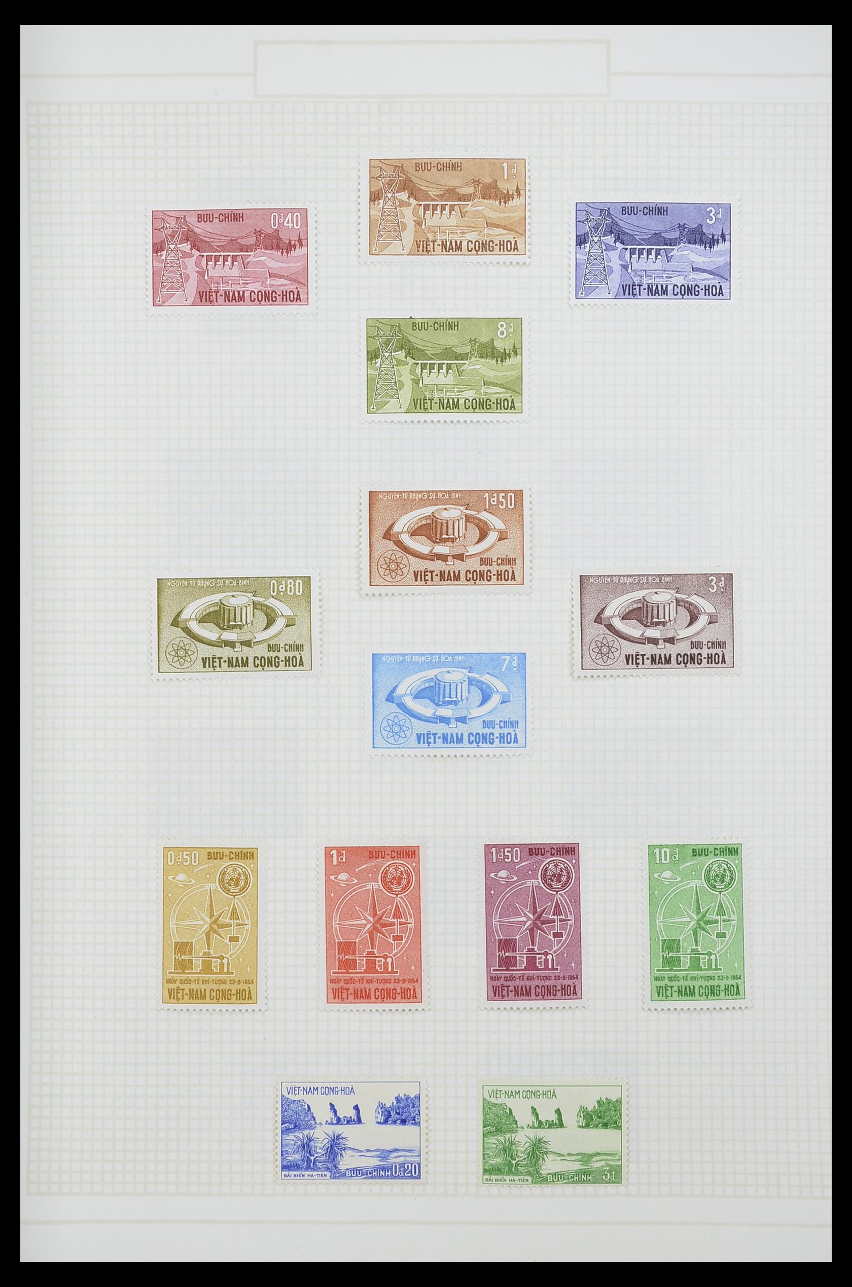33914 029 - Postzegelverzameling 33914 Franse koloniën in Azië 1951-1975.
