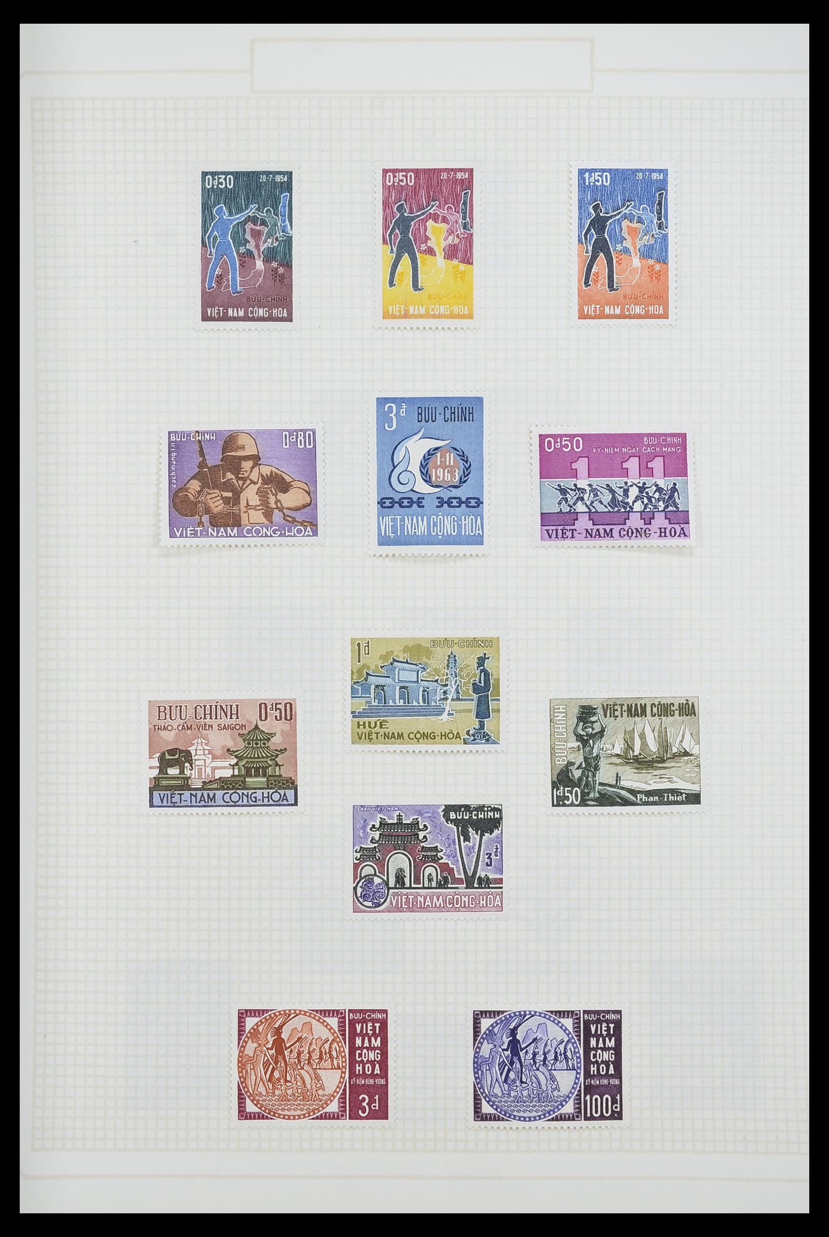 33914 030 - Postzegelverzameling 33914 Franse koloniën in Azië 1951-1975.