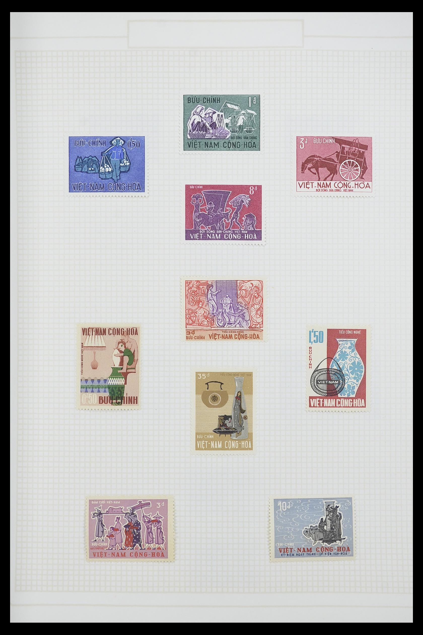 33914 036 - Postzegelverzameling 33914 Franse koloniën in Azië 1951-1975.