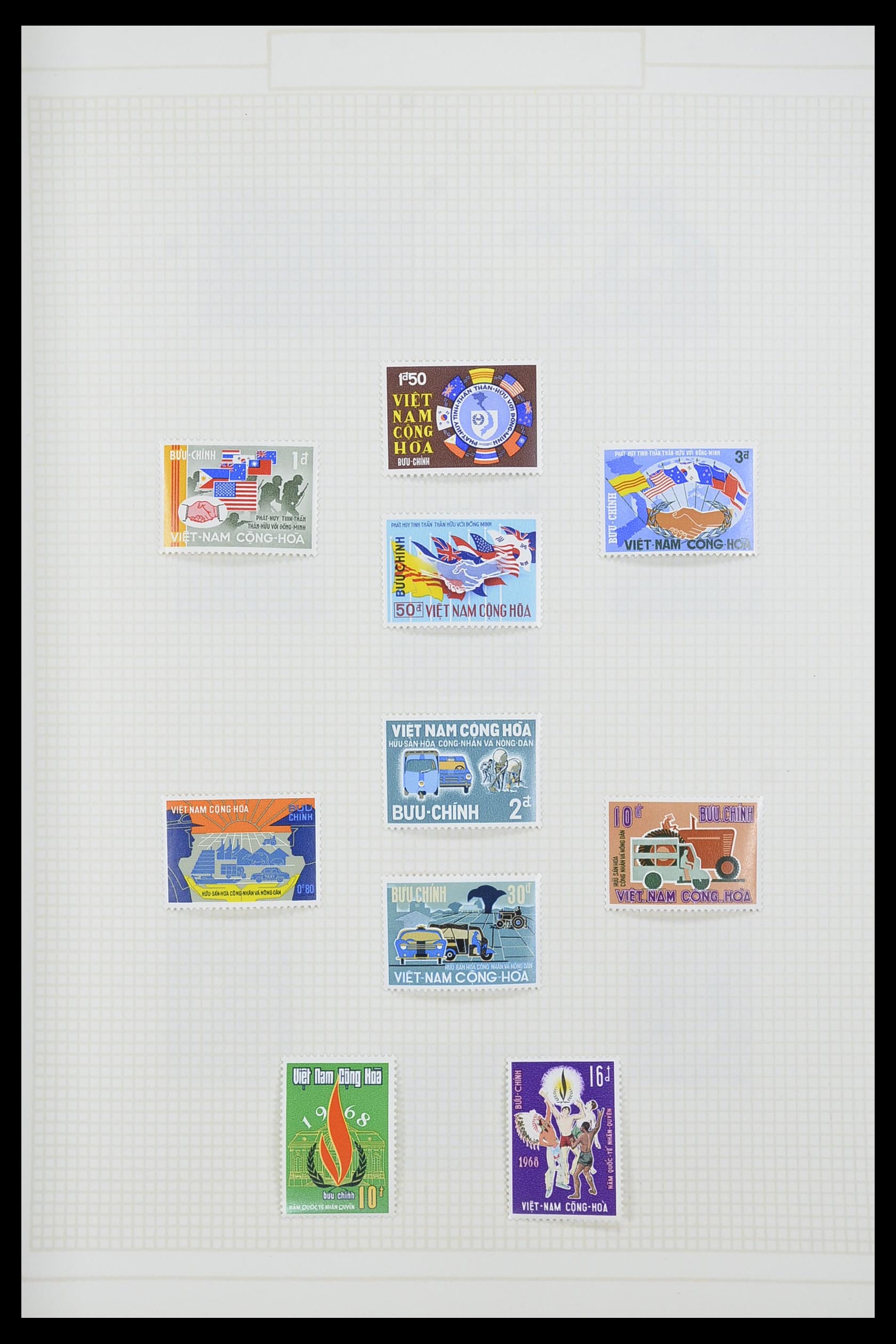 33914 038 - Postzegelverzameling 33914 Franse koloniën in Azië 1951-1975.