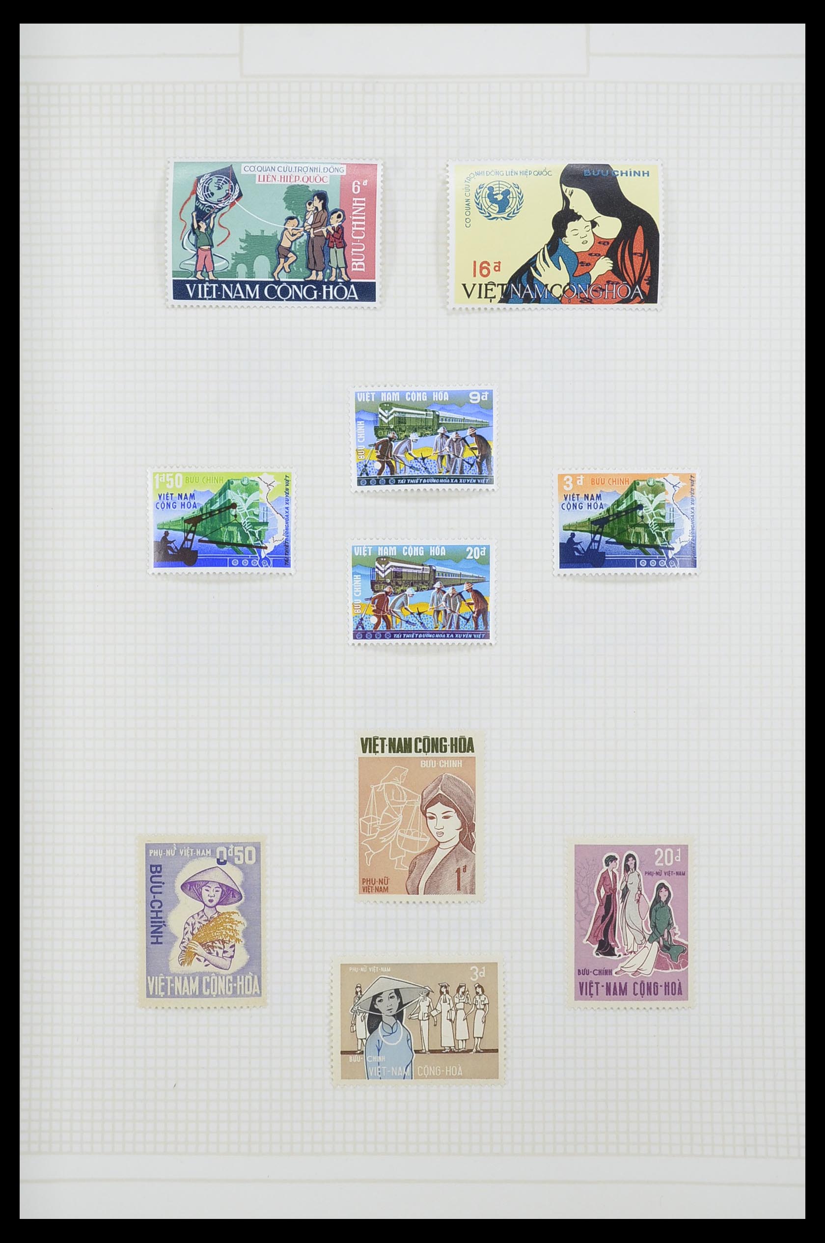 33914 039 - Postzegelverzameling 33914 Franse koloniën in Azië 1951-1975.