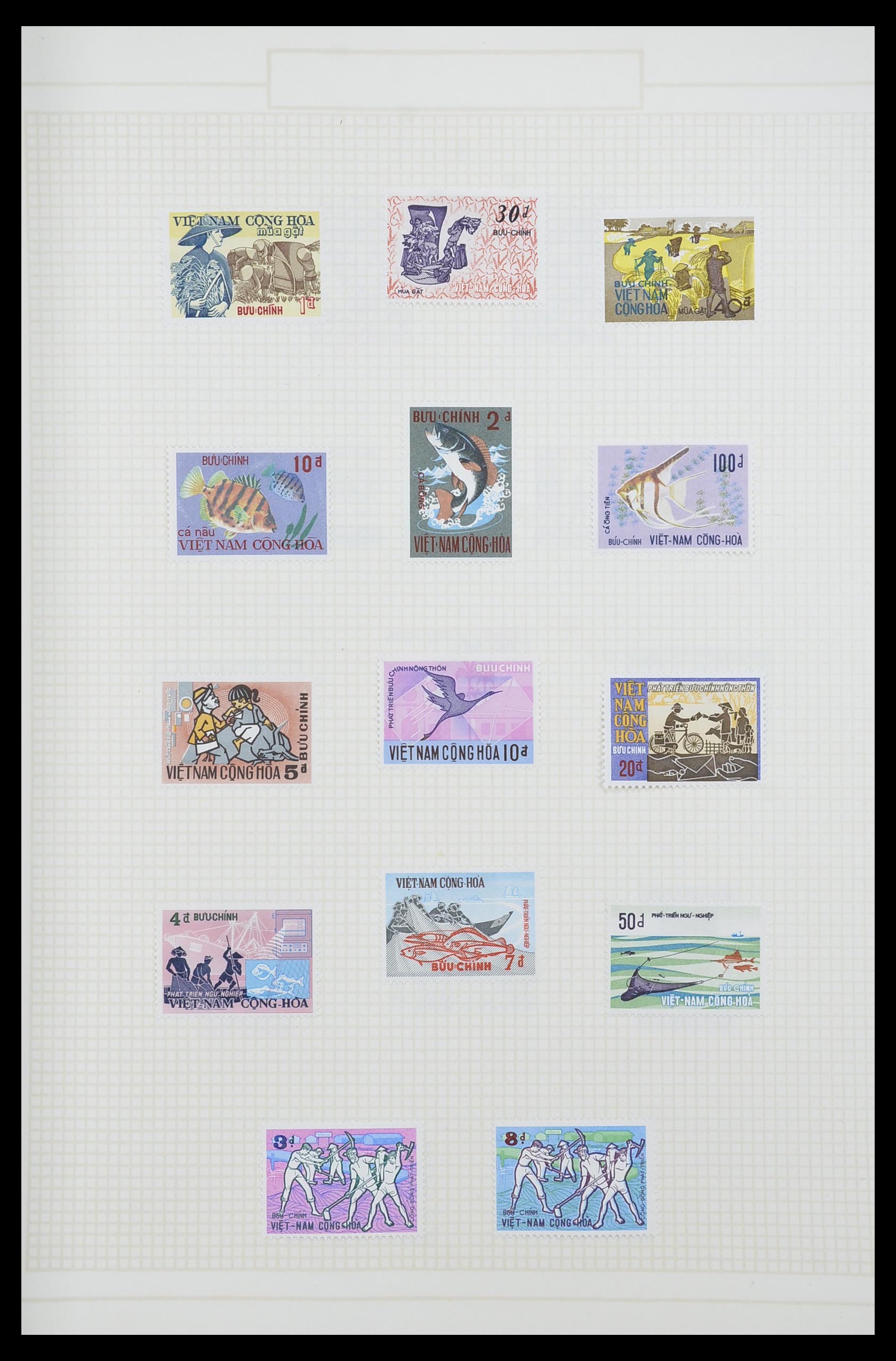 33914 045 - Postzegelverzameling 33914 Franse koloniën in Azië 1951-1975.