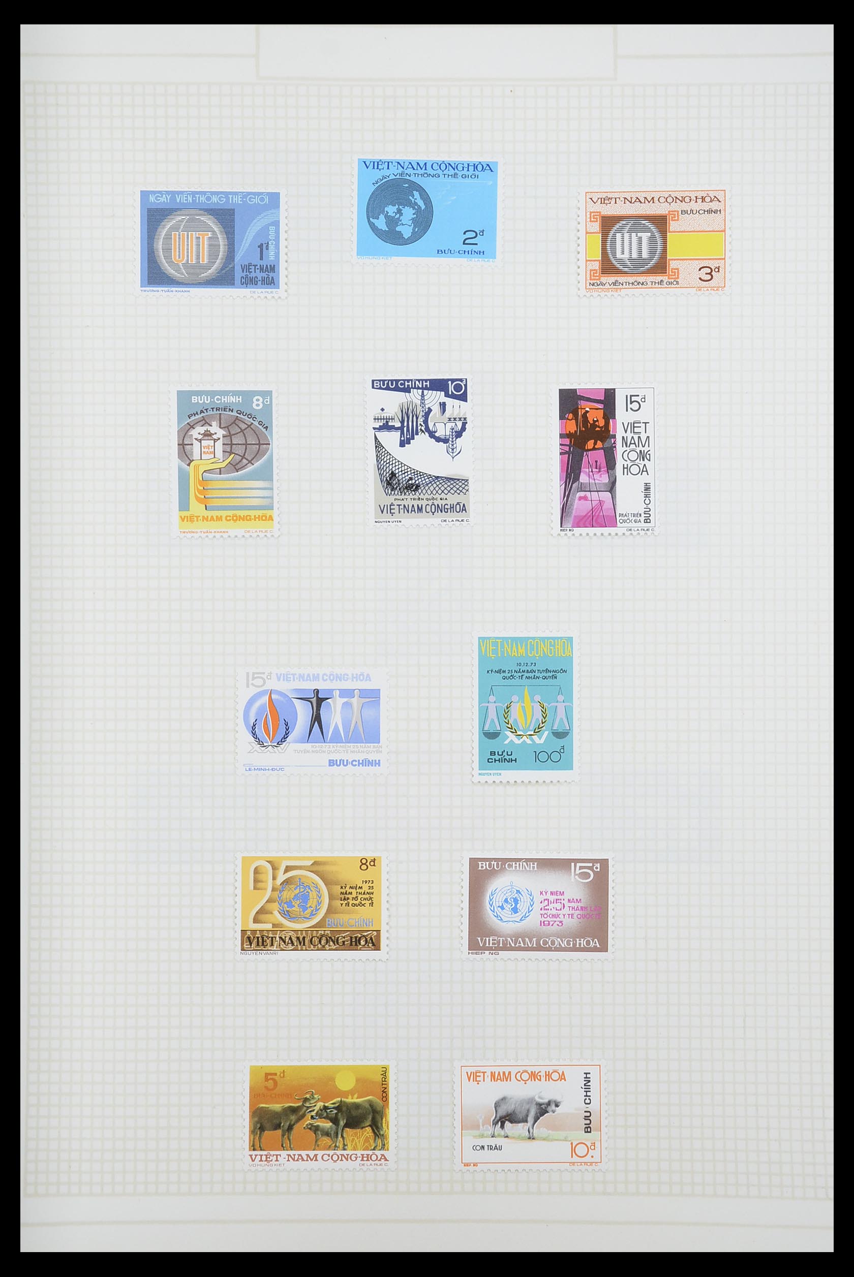 33914 049 - Postzegelverzameling 33914 Franse koloniën in Azië 1951-1975.