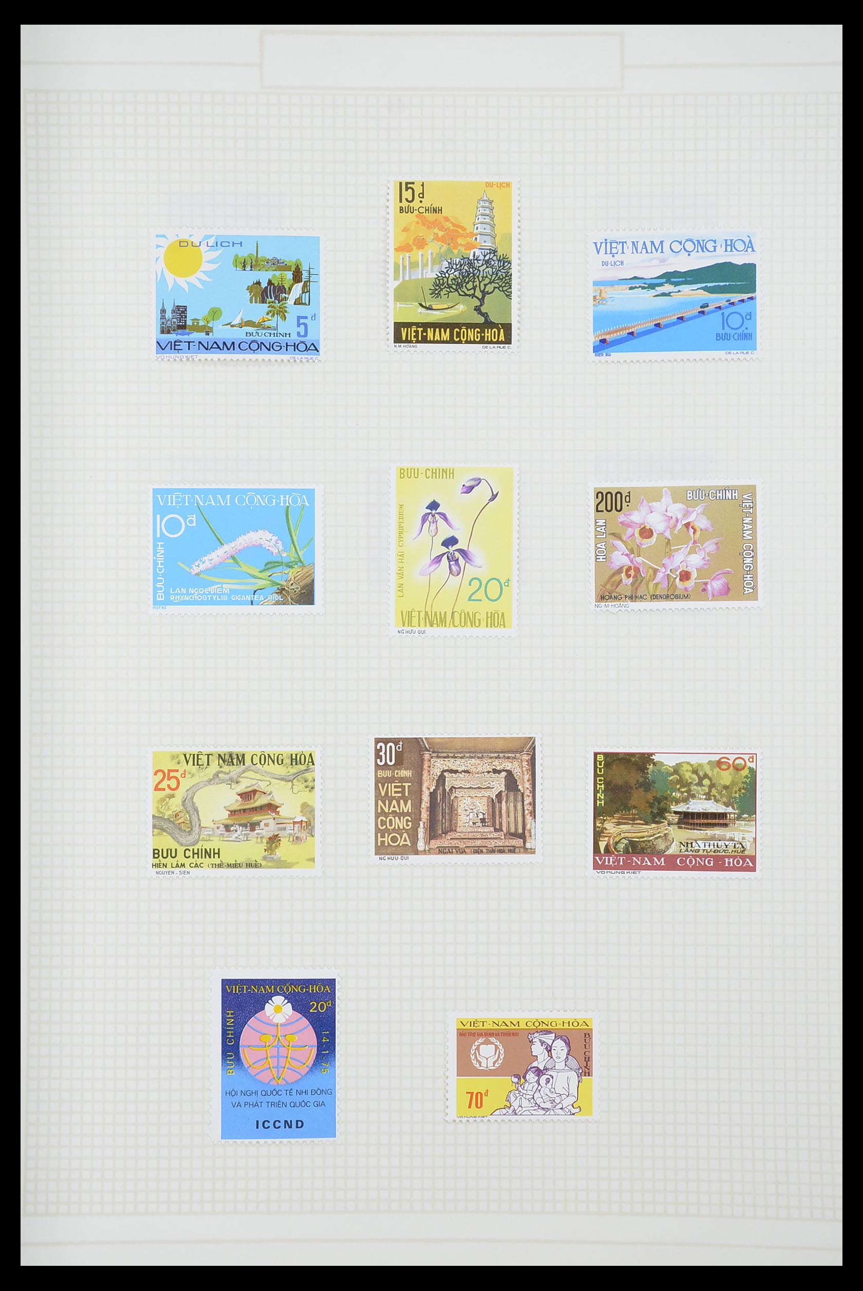33914 052 - Postzegelverzameling 33914 Franse koloniën in Azië 1951-1975.