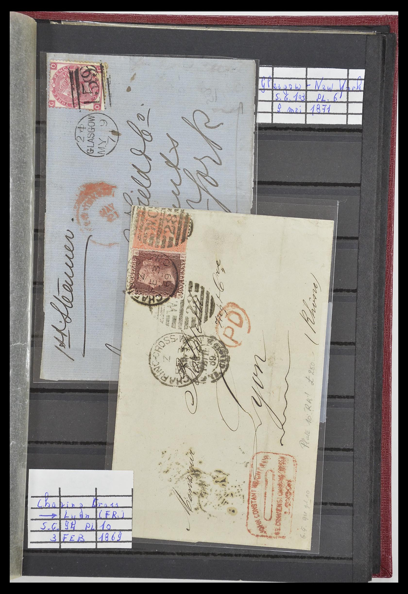 33918 007 - Postzegelverzameling 33918 Engeland brieven 1848-1902.