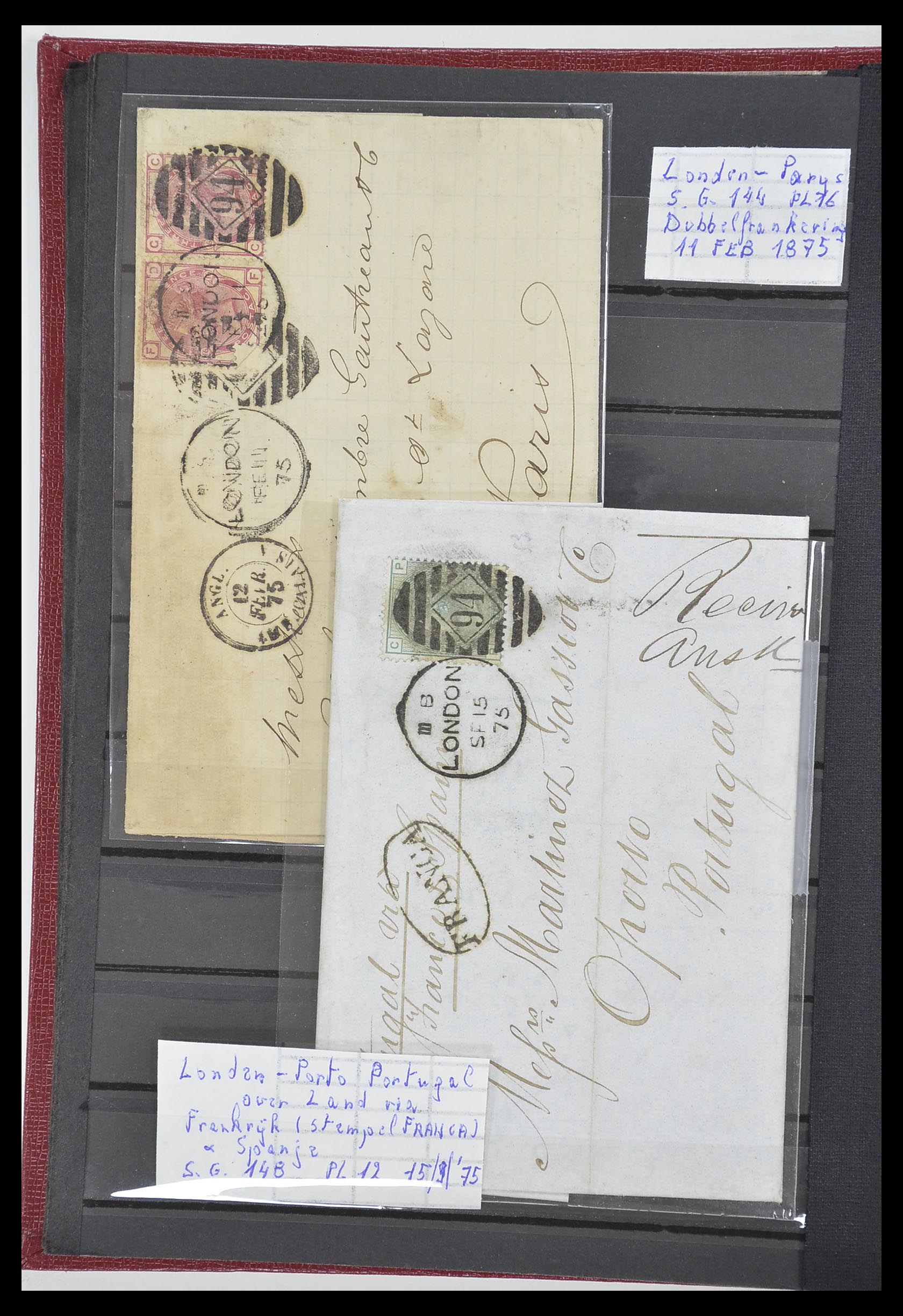 33918 010 - Postzegelverzameling 33918 Engeland brieven 1848-1902.
