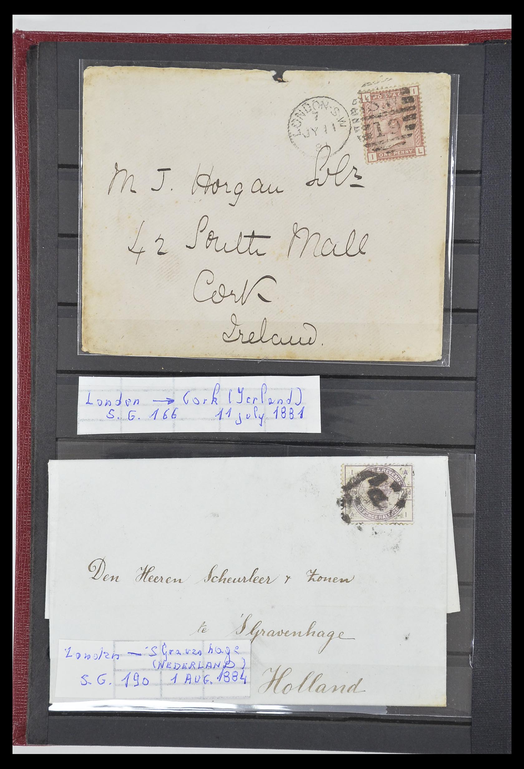 33918 012 - Postzegelverzameling 33918 Engeland brieven 1848-1902.