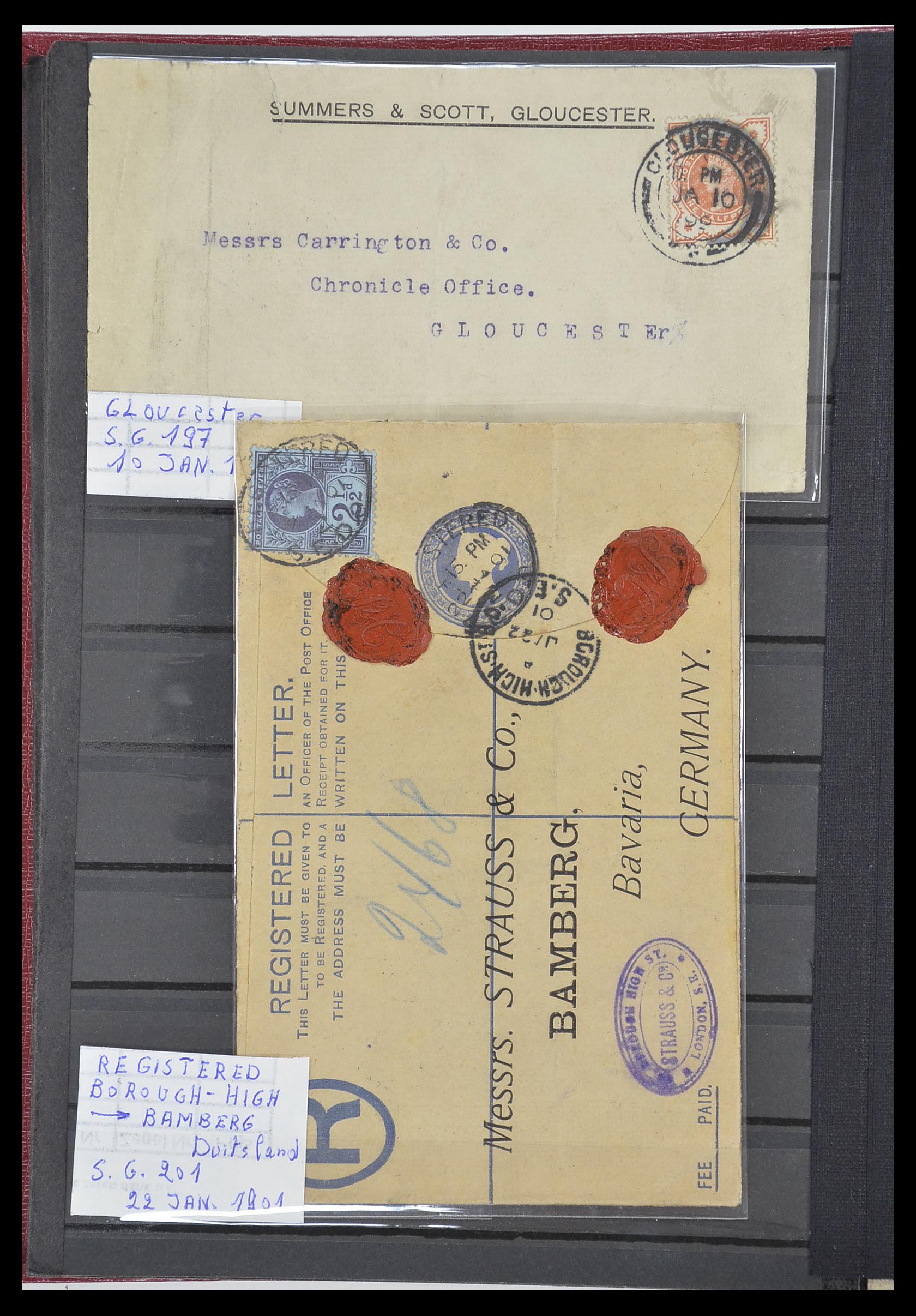 33918 014 - Postzegelverzameling 33918 Engeland brieven 1848-1902.