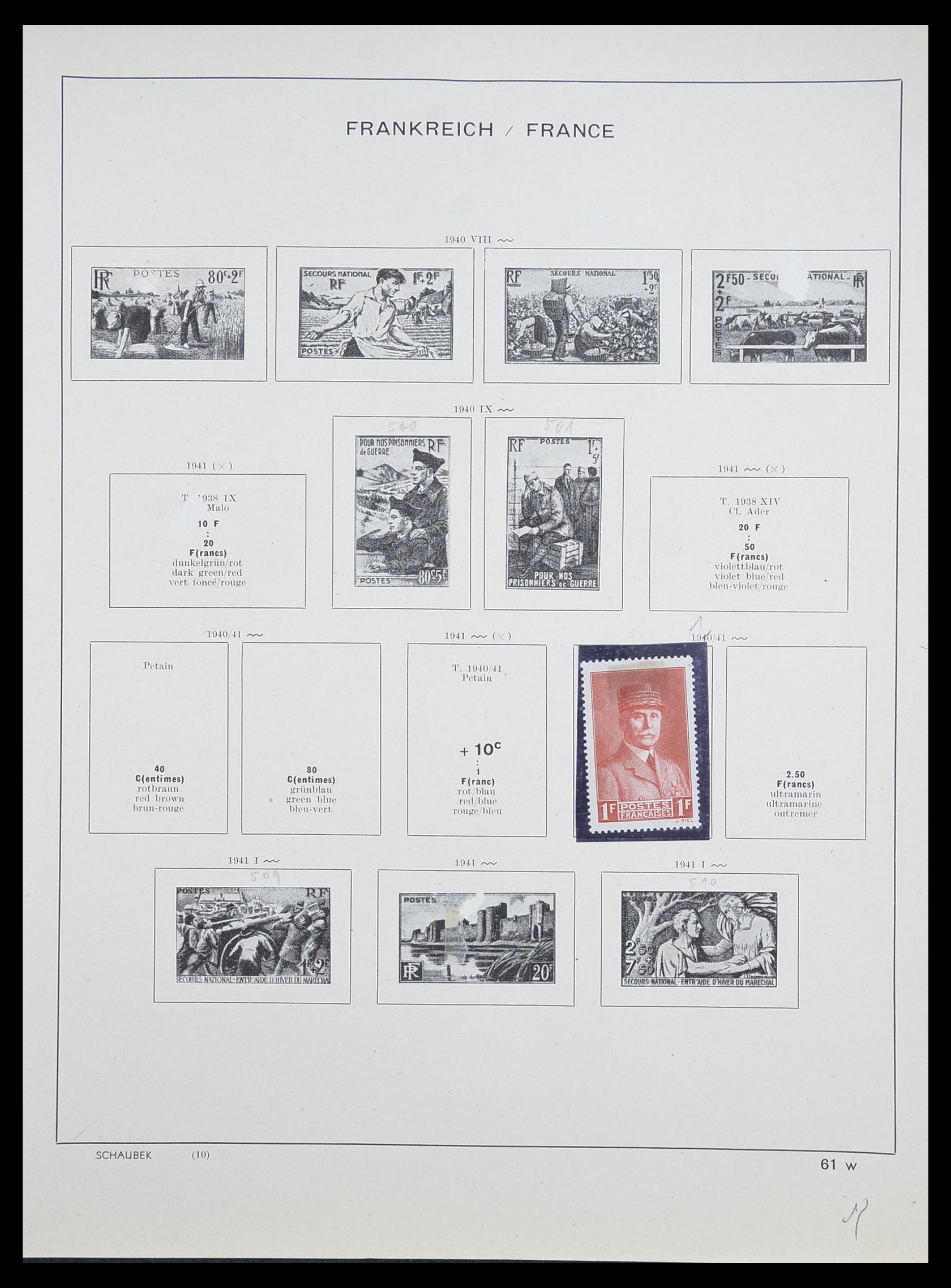 33919 028 - Postzegelverzameling 33919 Frankrijk 1849-1946.