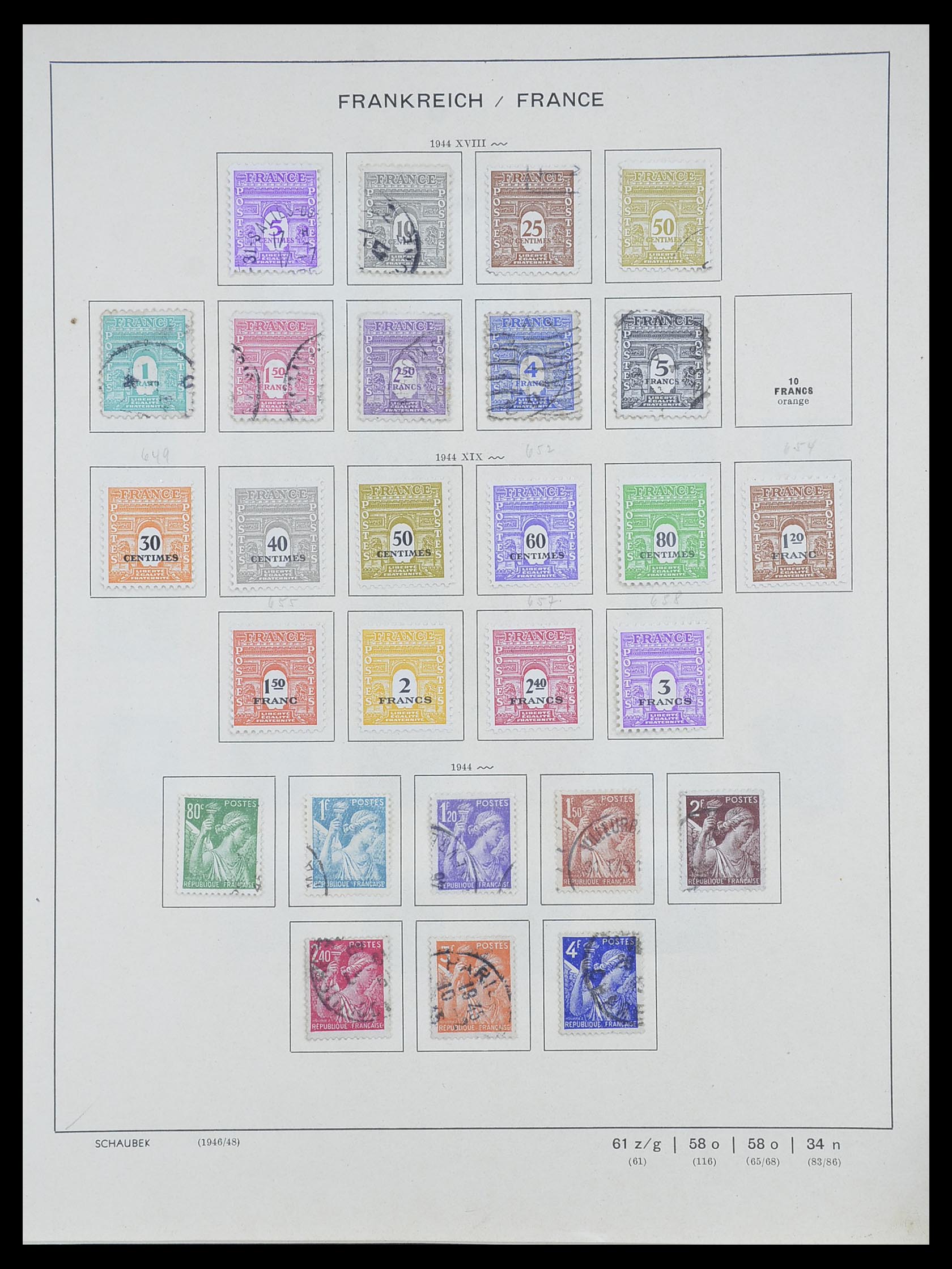 33919 034 - Postzegelverzameling 33919 Frankrijk 1849-1946.