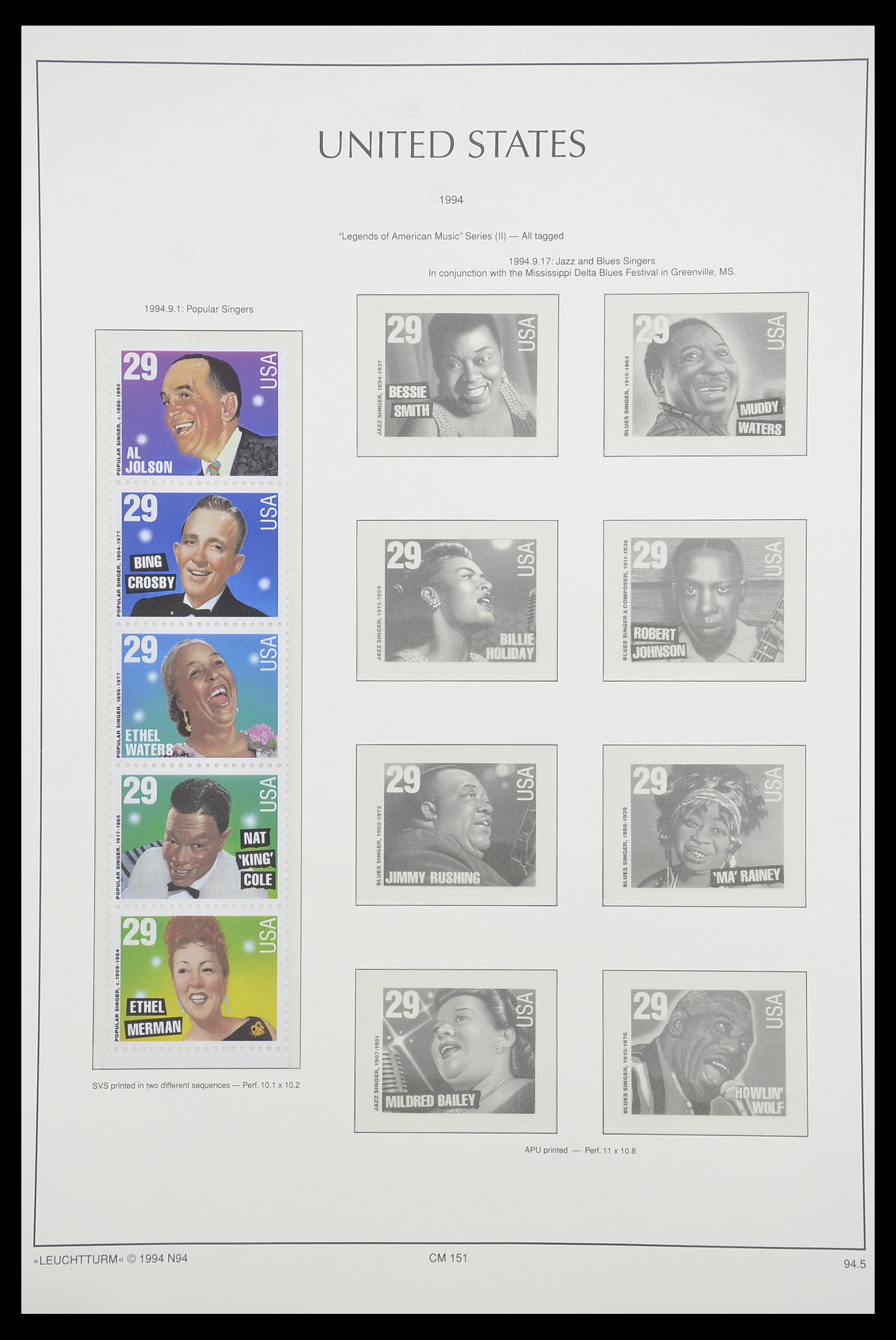 33933 097 - Stamp collection 33933 USA MNH 1945-1996.