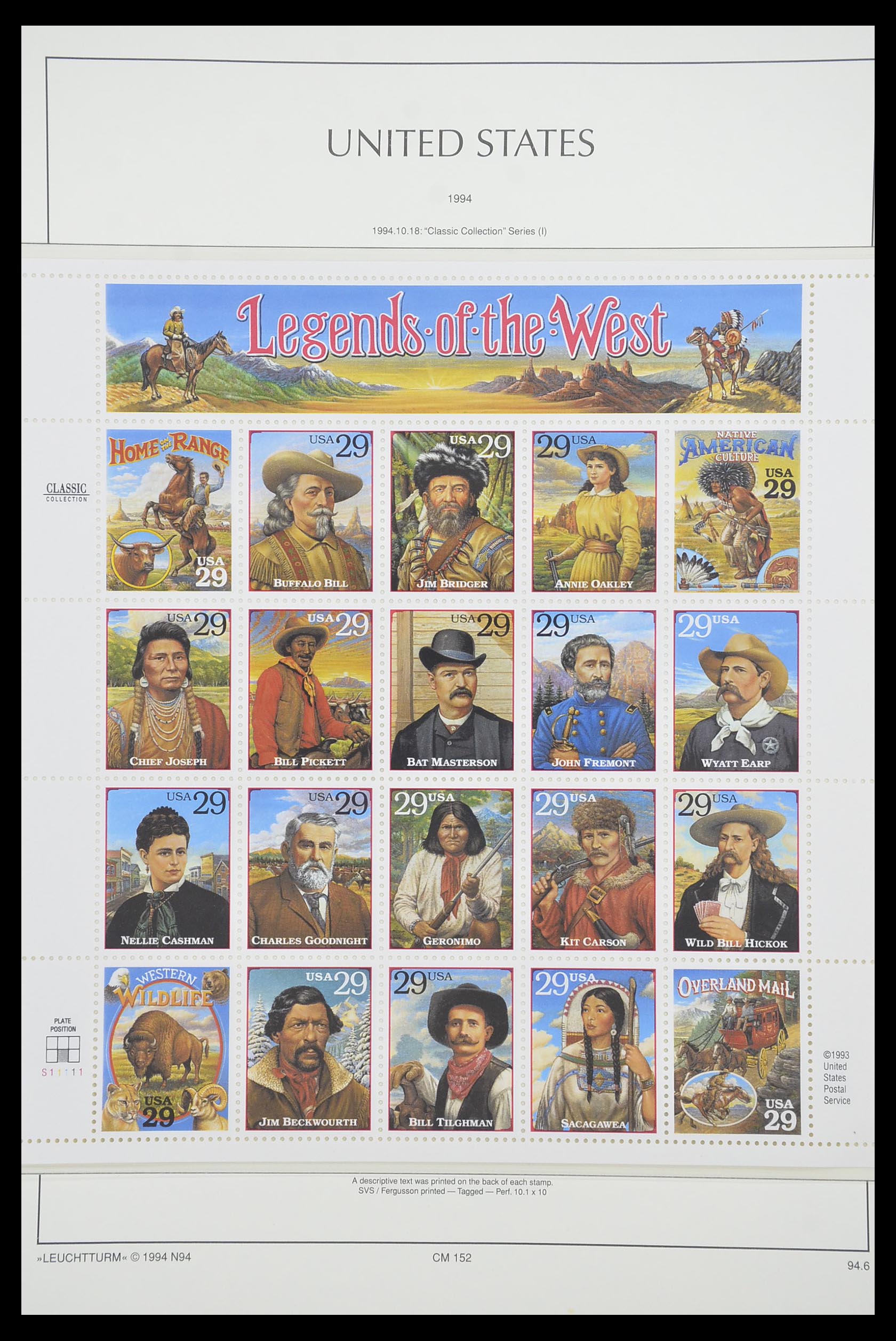 33933 098 - Stamp collection 33933 USA MNH 1945-1996.