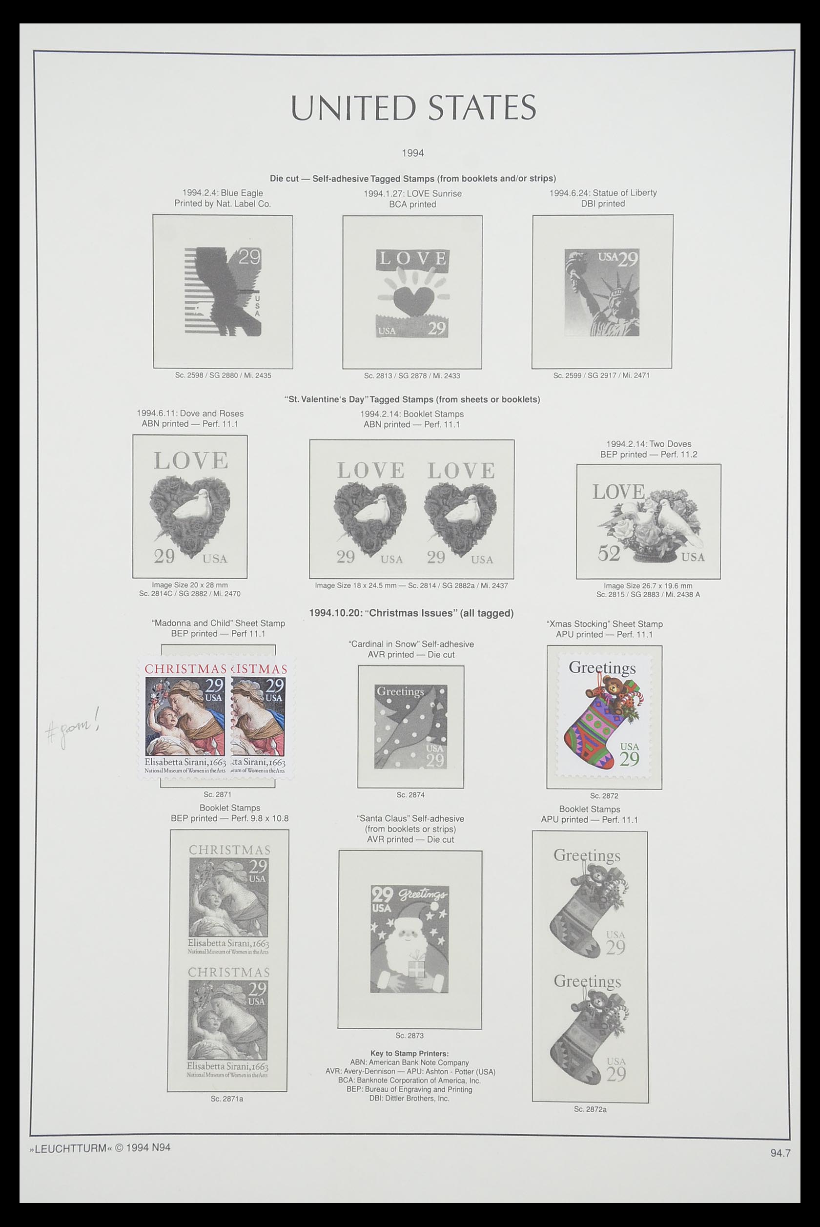 33933 099 - Stamp collection 33933 USA MNH 1945-1996.