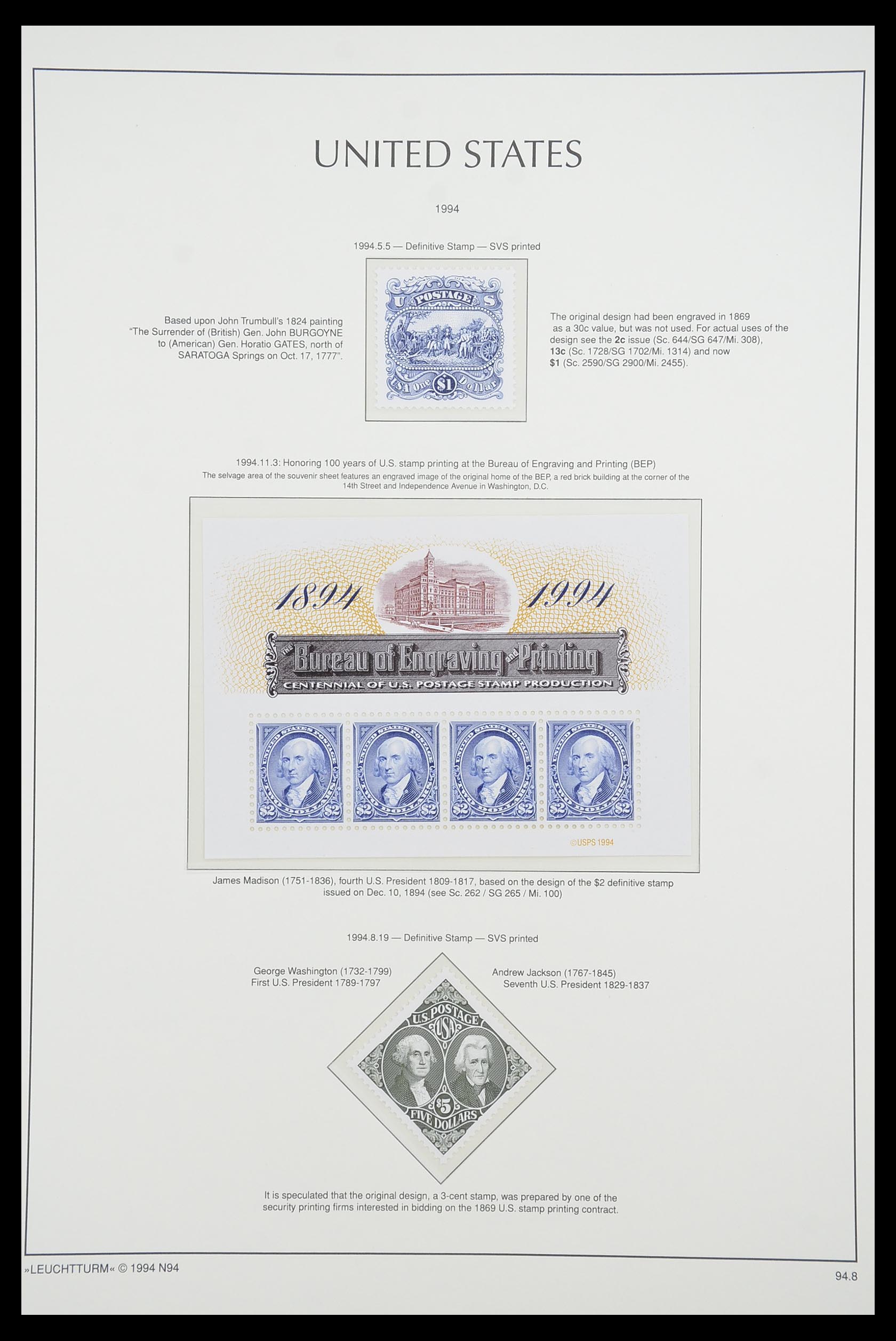 33933 100 - Postzegelverzameling 33933 USA postfris 1945-1996.