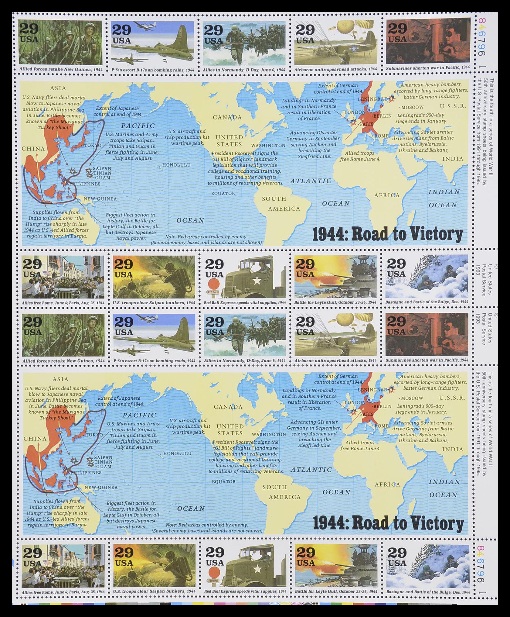 33933 102 - Stamp collection 33933 USA MNH 1945-1996.