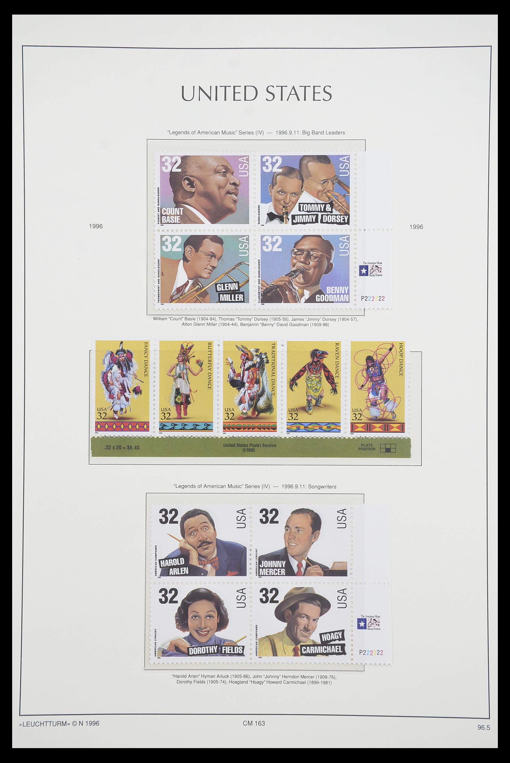 33933 120 - Stamp collection 33933 USA MNH 1945-1996.