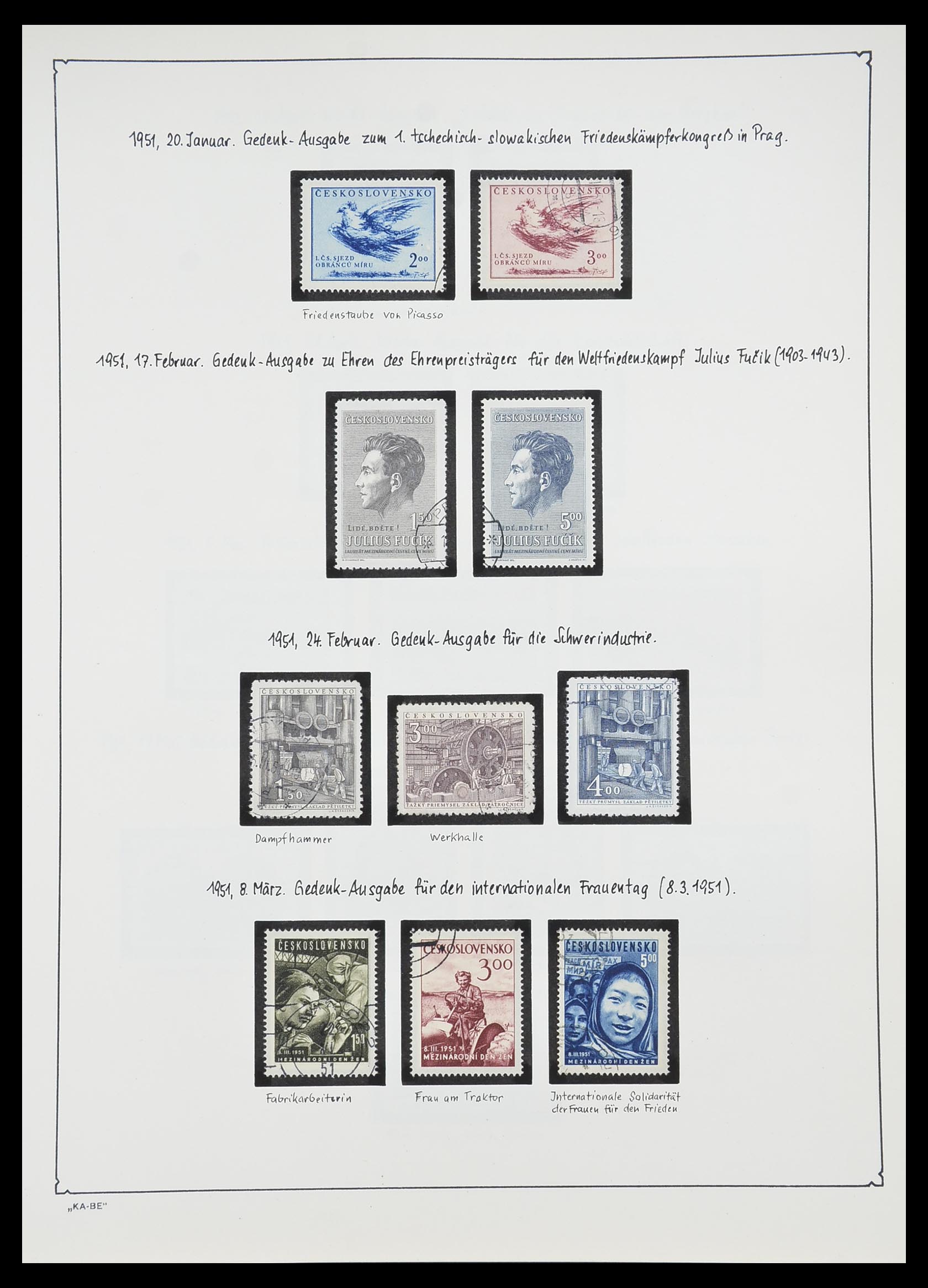 33952 100 - Postzegelverzameling 33952 Tsjechoslowakije 1918-1956.