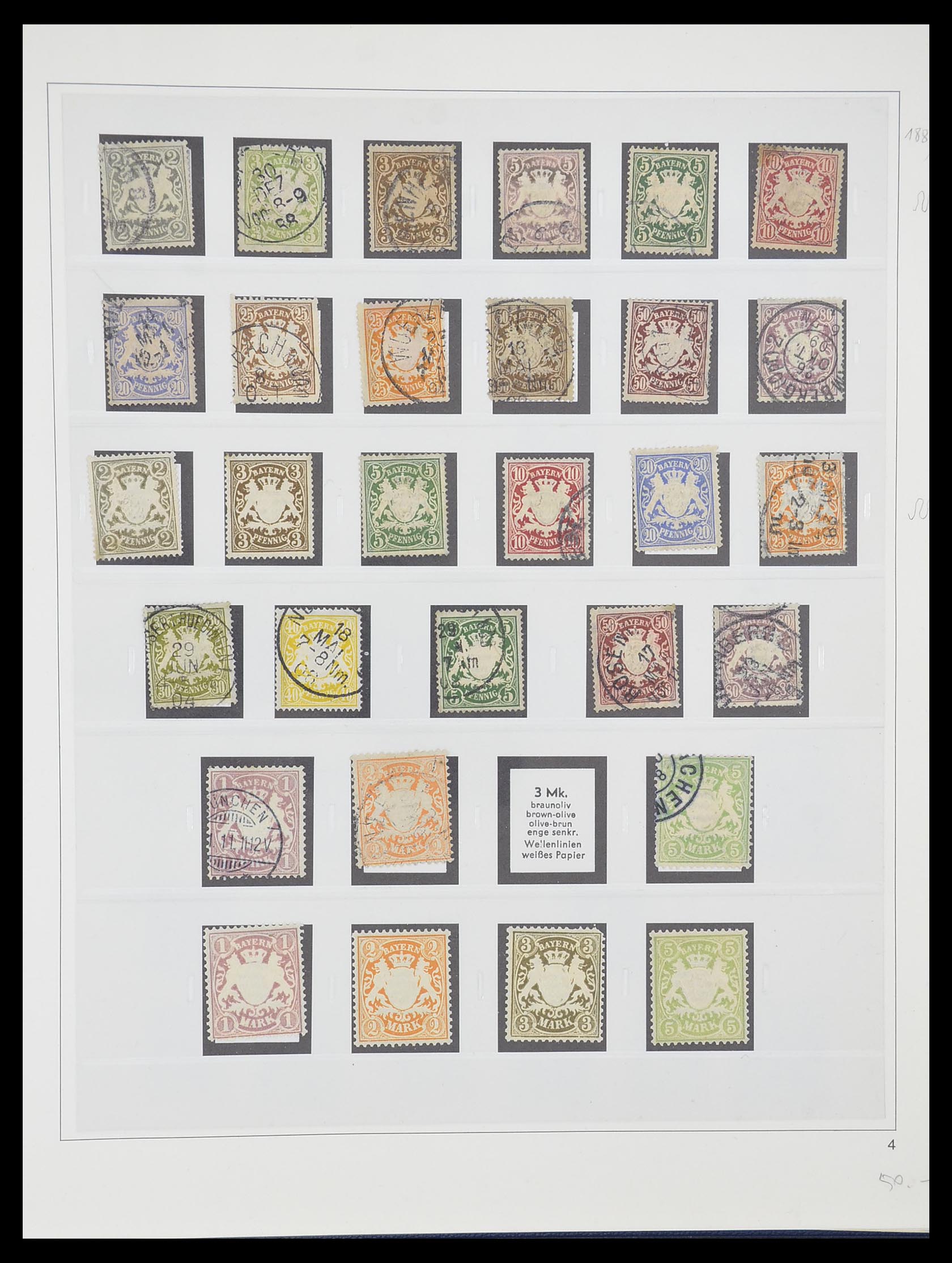 33958 005 - Postzegelverzameling 33958 Beieren 1849-1920.