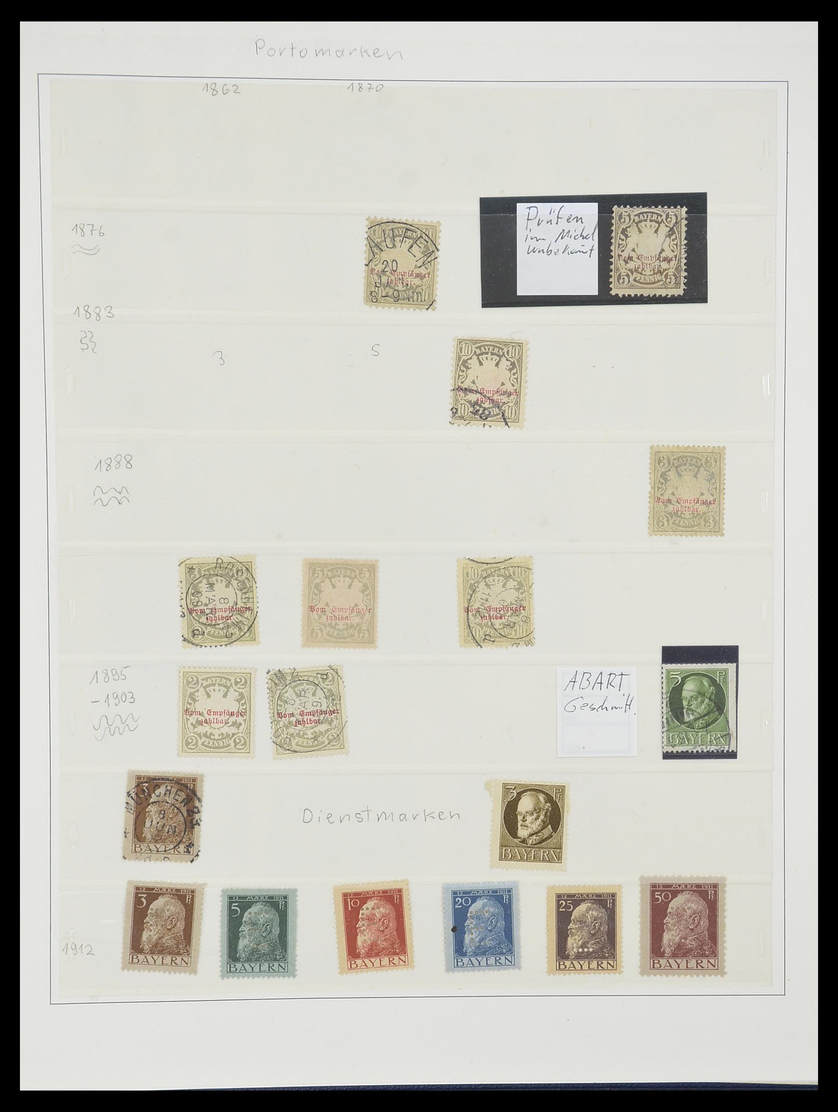 33958 006 - Postzegelverzameling 33958 Beieren 1849-1920.
