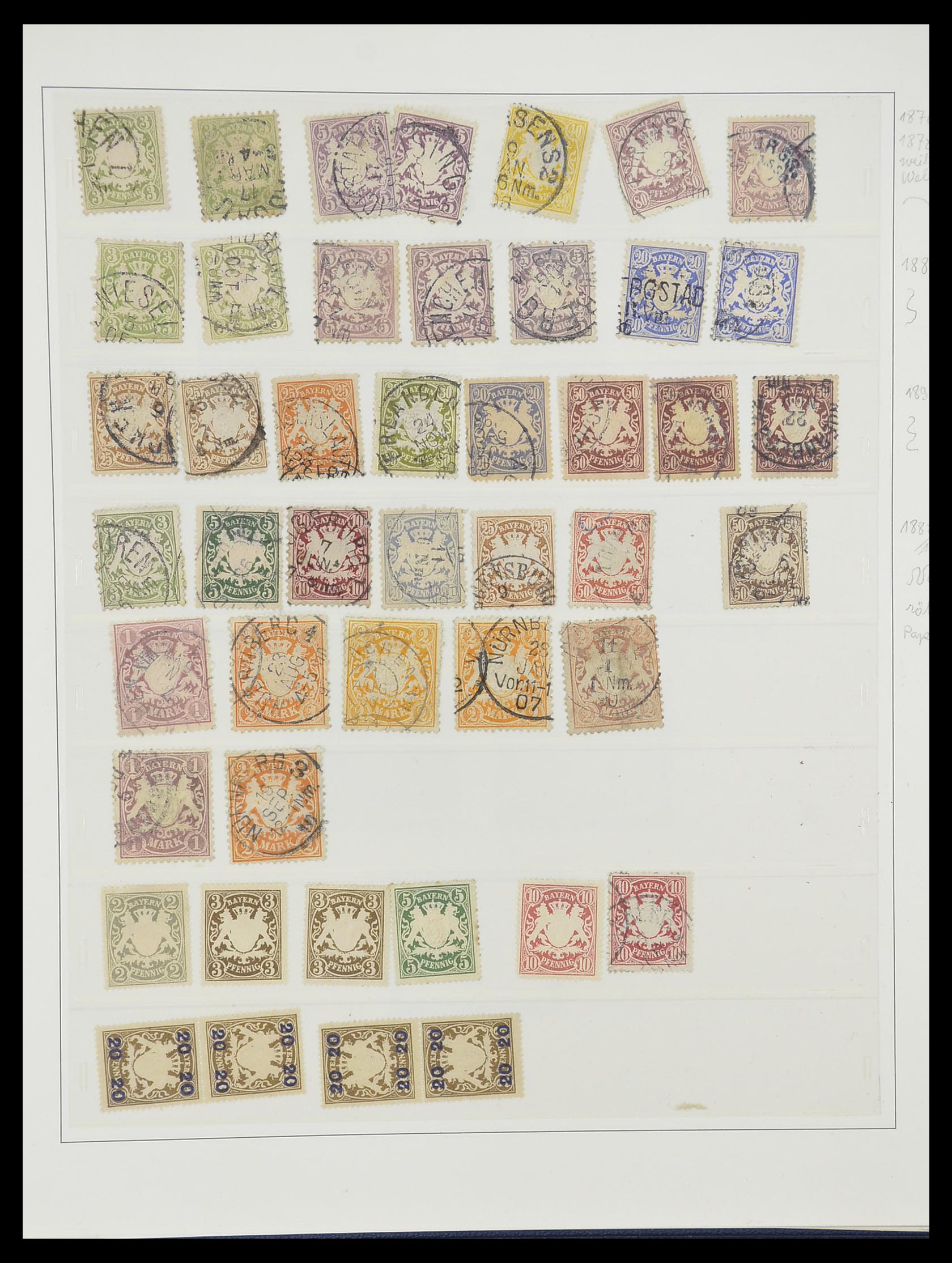 33958 007 - Postzegelverzameling 33958 Beieren 1849-1920.