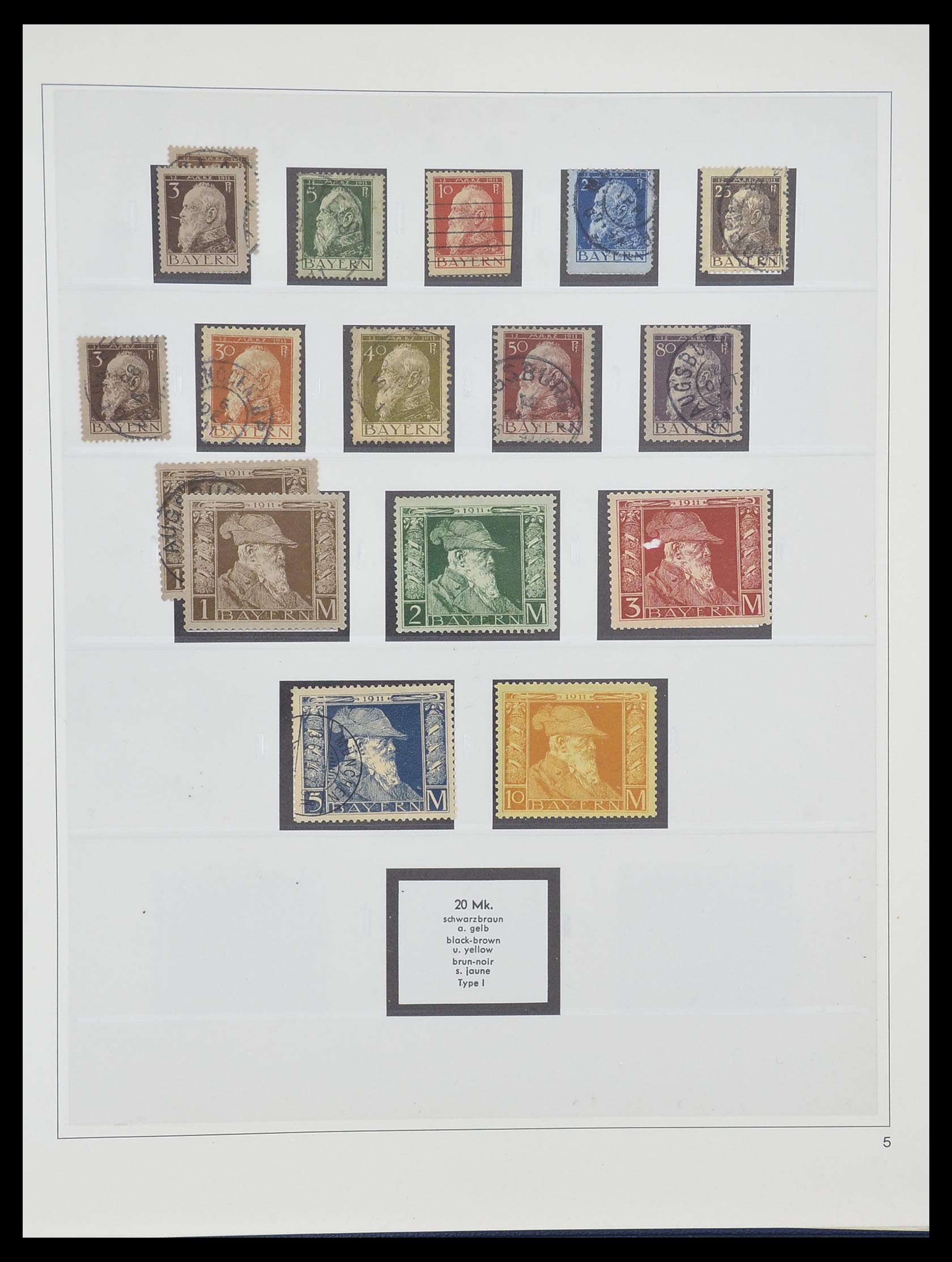 33958 008 - Postzegelverzameling 33958 Beieren 1849-1920.