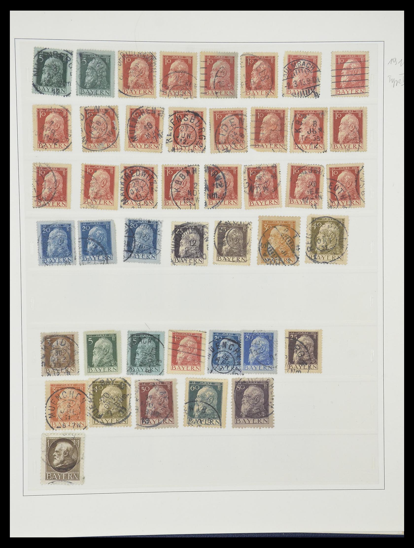 33958 012 - Postzegelverzameling 33958 Beieren 1849-1920.