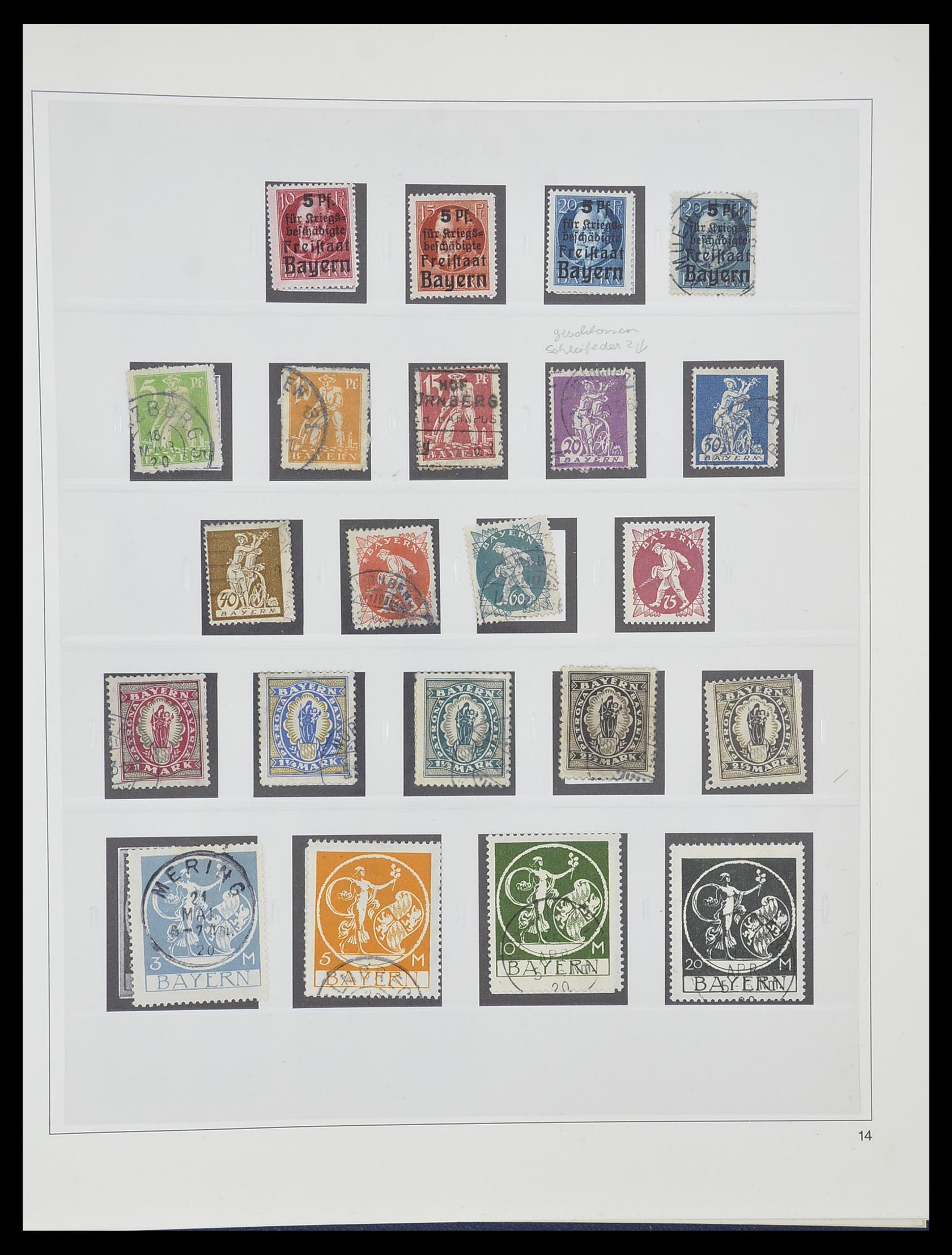33958 021 - Postzegelverzameling 33958 Beieren 1849-1920.
