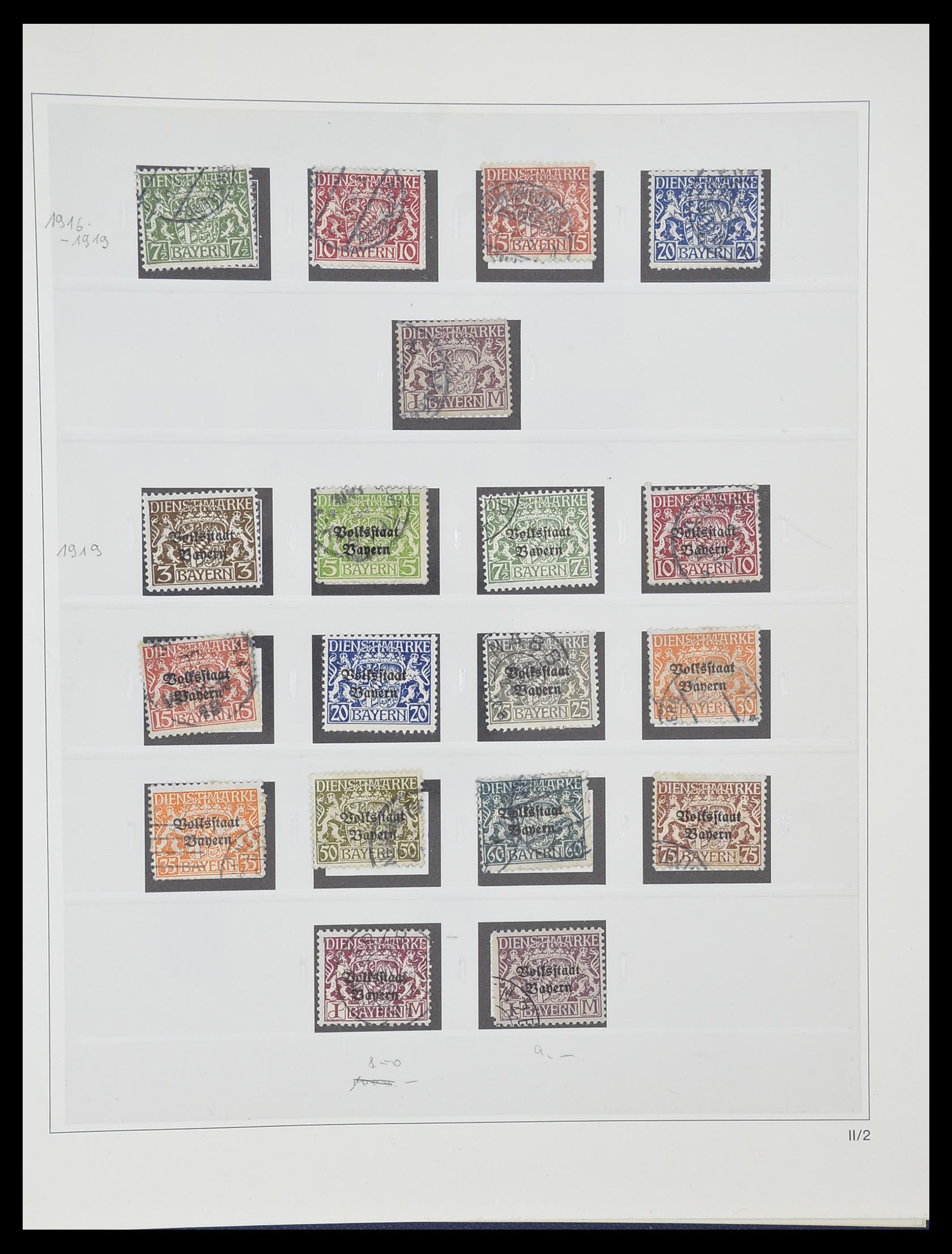 33958 024 - Postzegelverzameling 33958 Beieren 1849-1920.