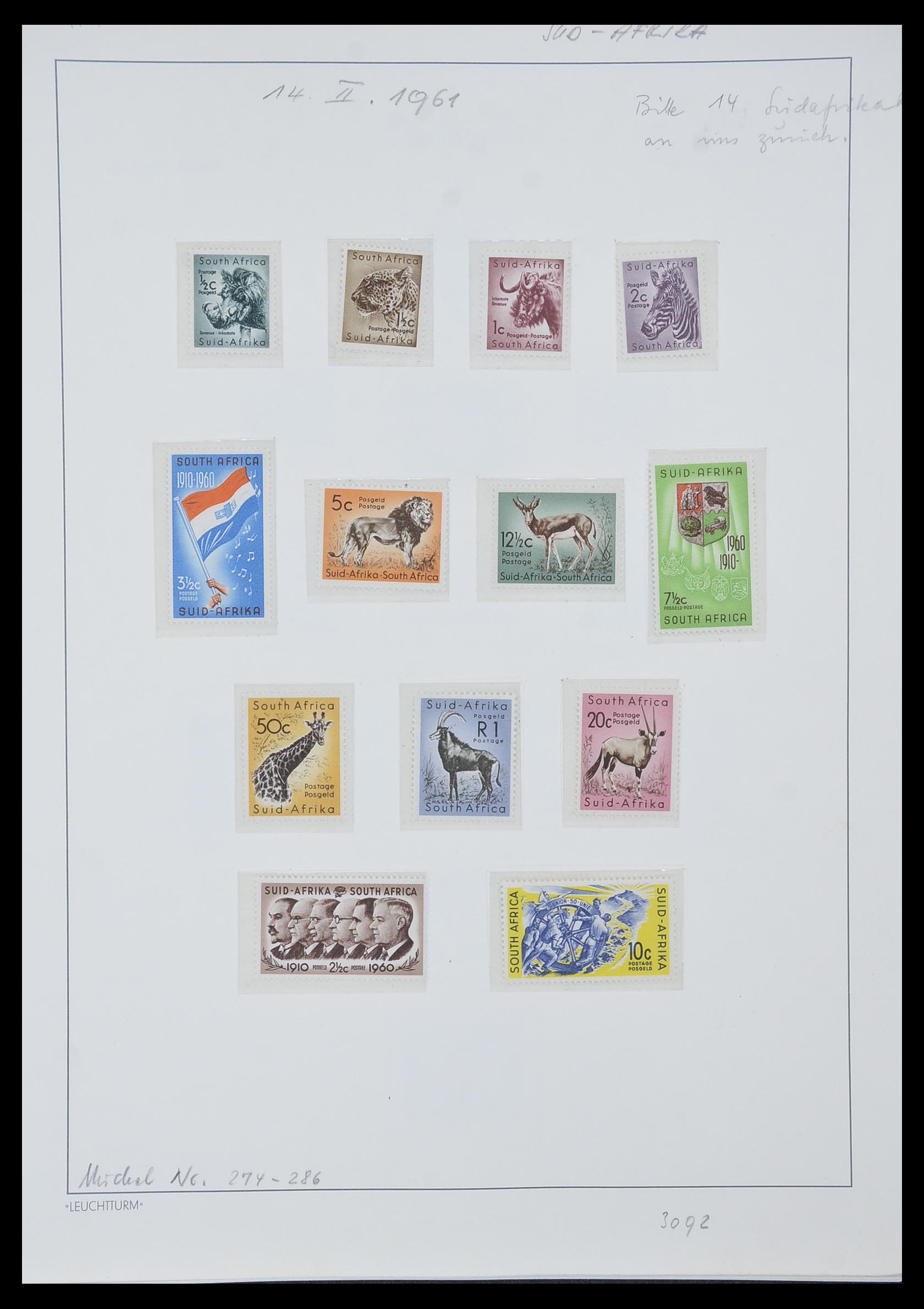33962 001 - Postzegelverzameling 33962 Zuid Afrika 1961-1969.