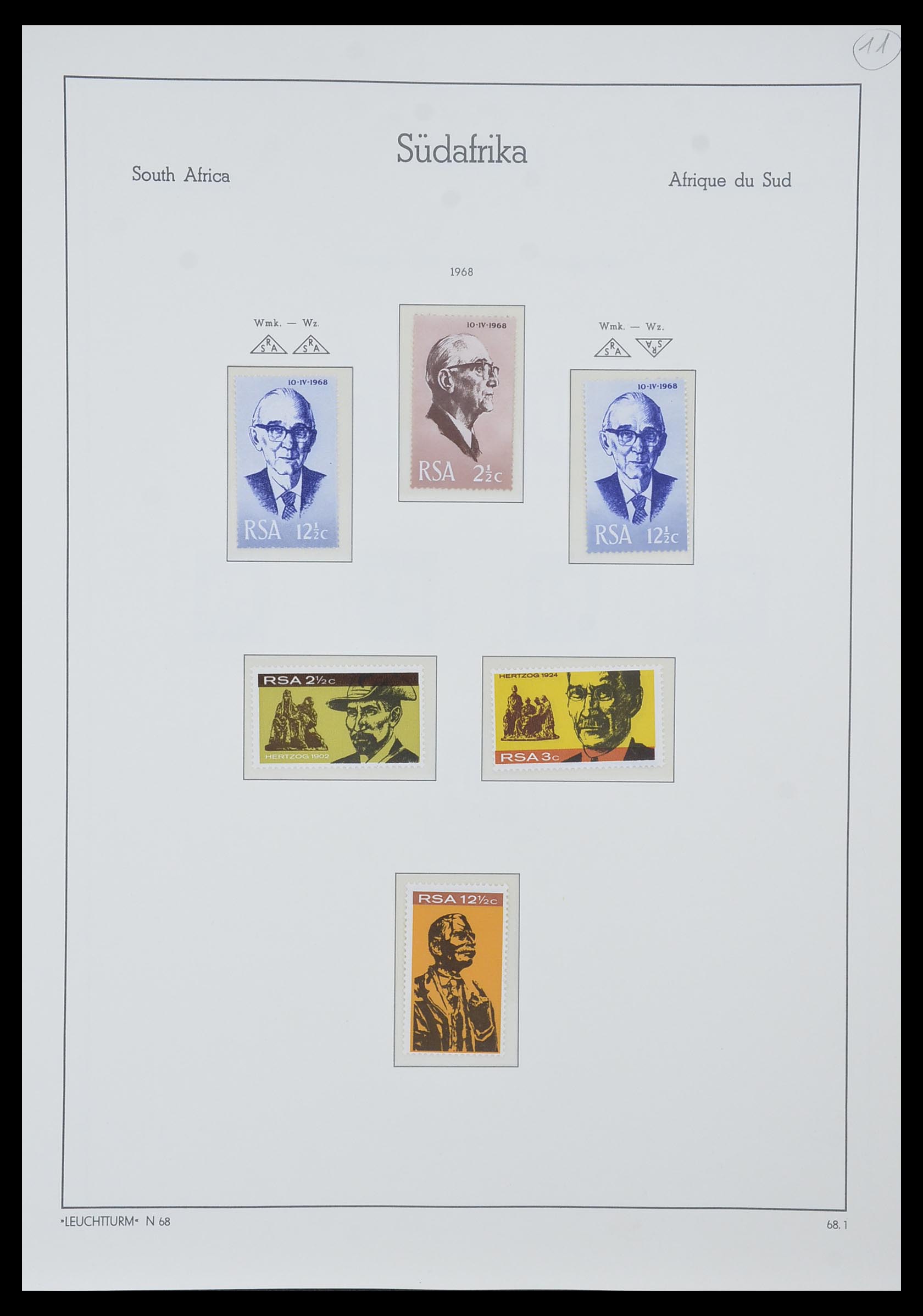 33962 010 - Postzegelverzameling 33962 Zuid Afrika 1961-1969.